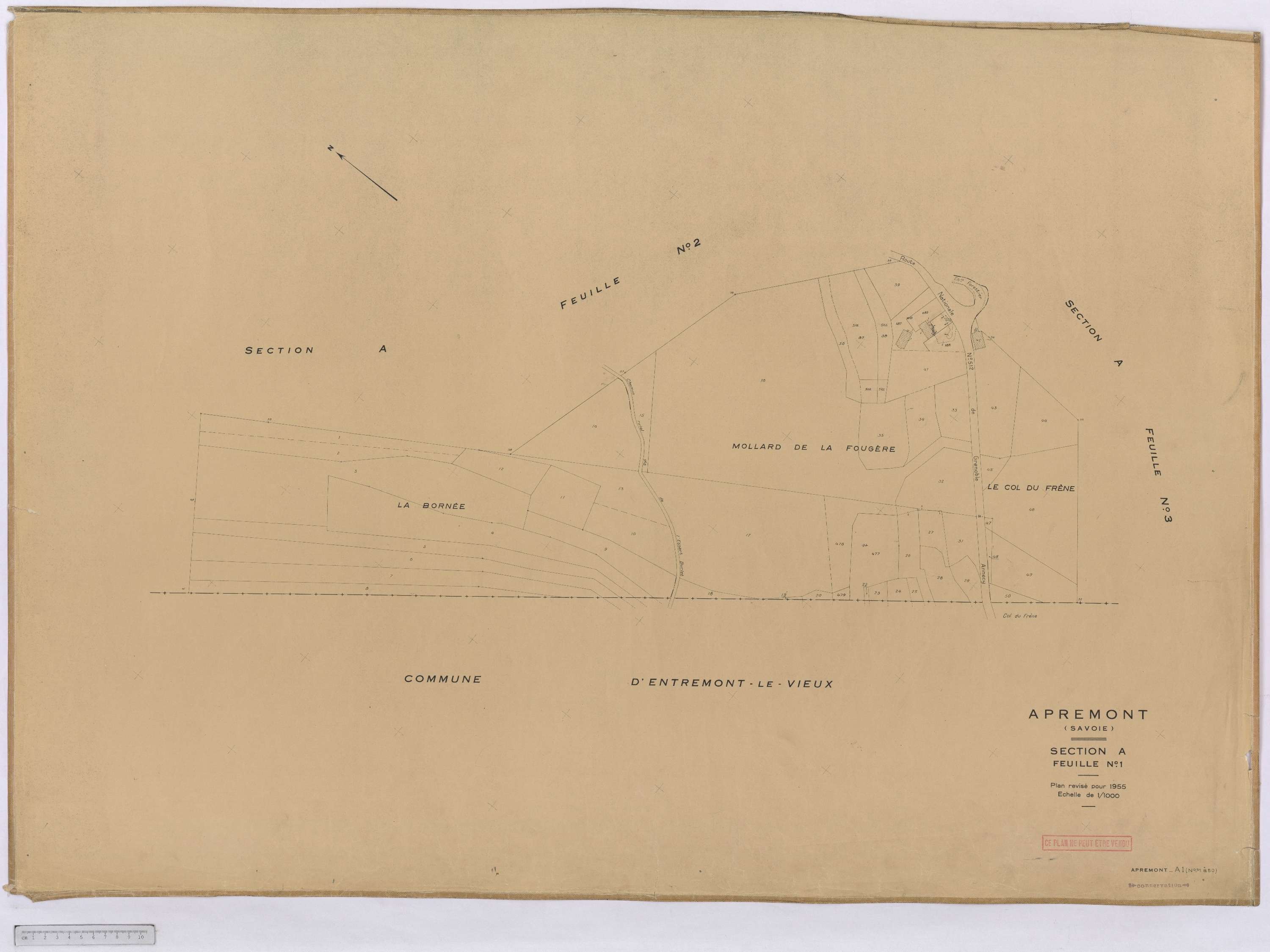 Apremont - Cadastre rénové, version définitive (1955).