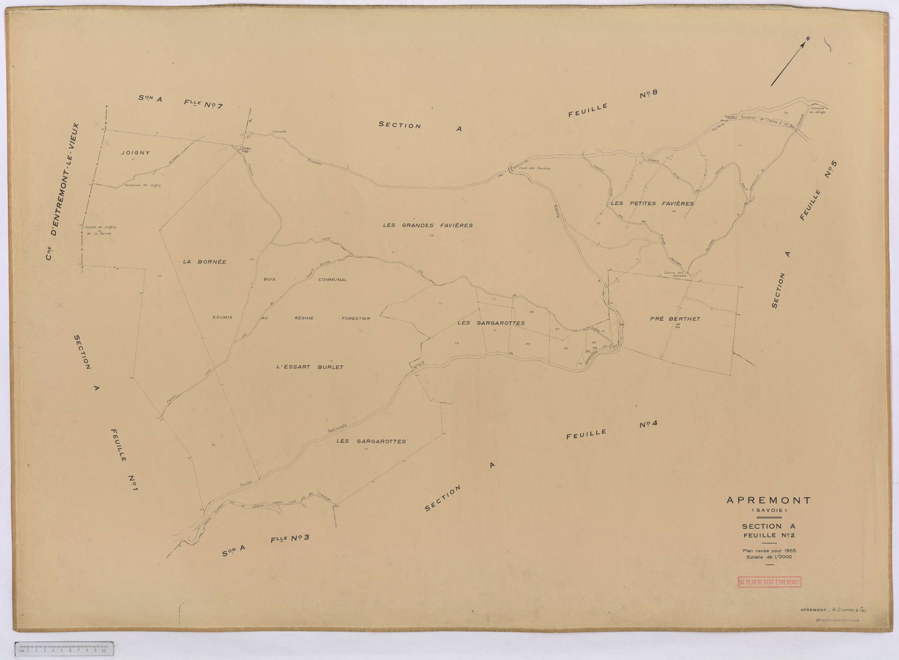 Apremont - Cadastre rénové, version définitive (1955).