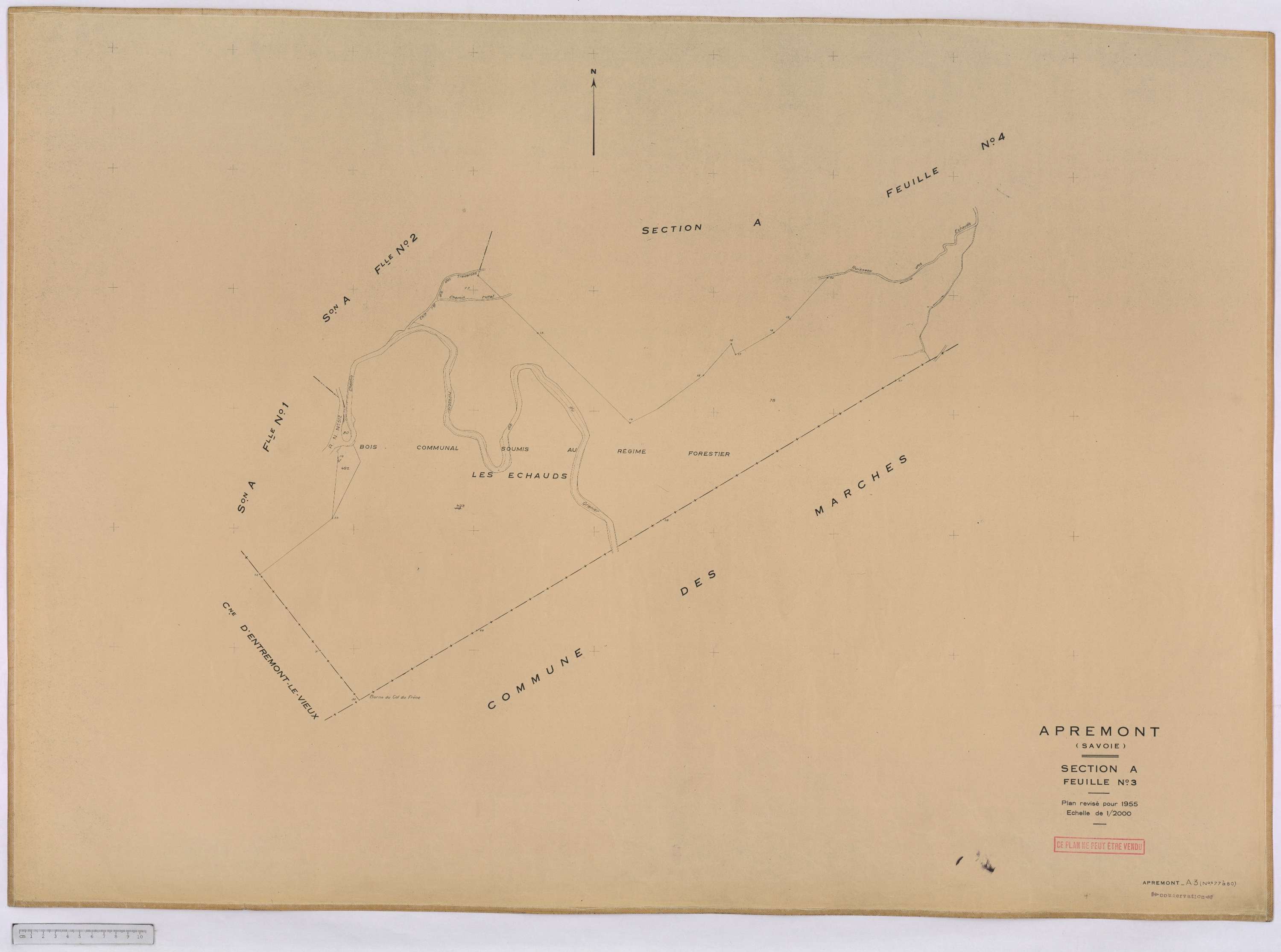 Apremont - Cadastre rénové, version définitive (1955).