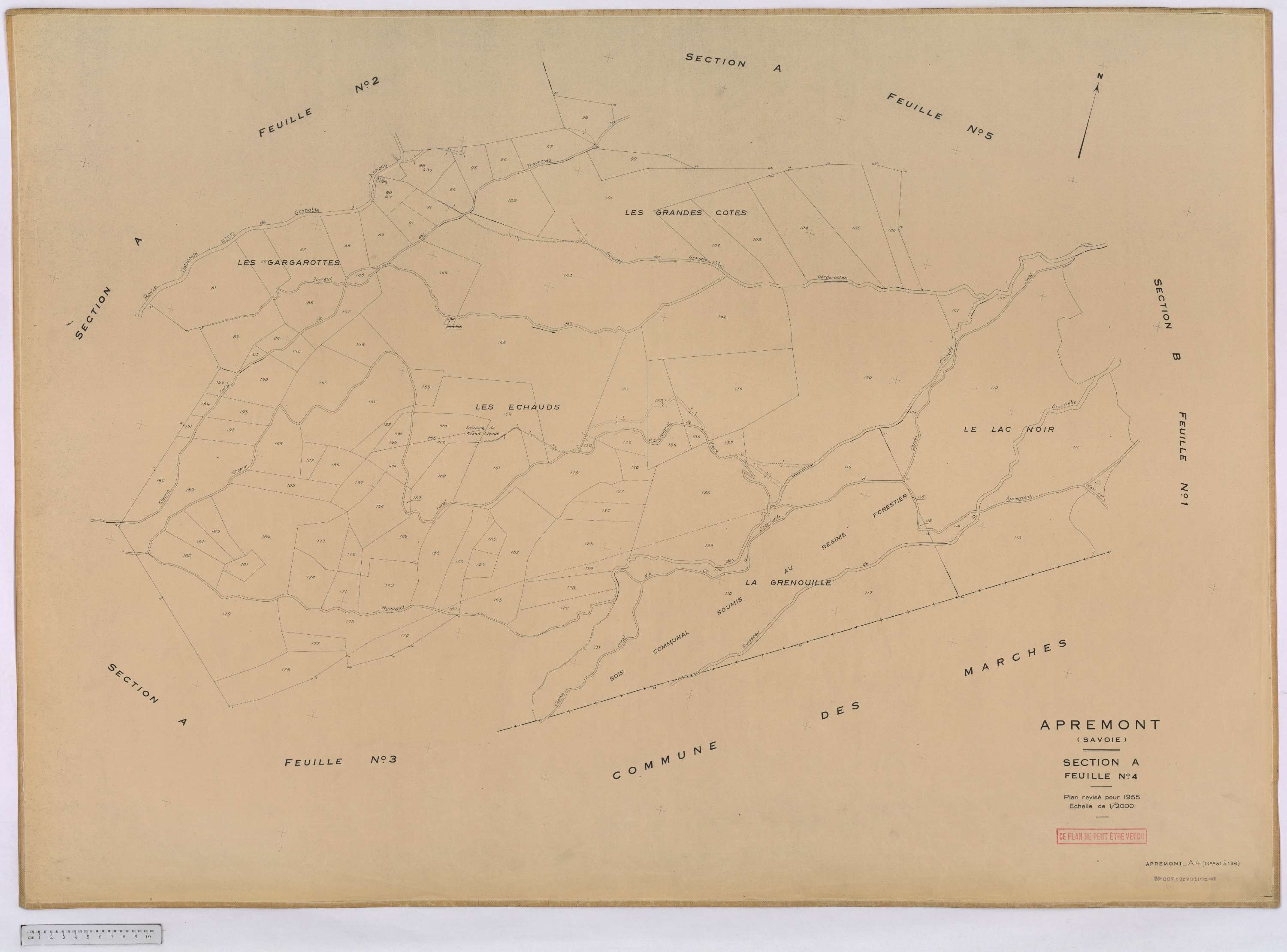 Apremont - Cadastre rénové, version définitive (1955).