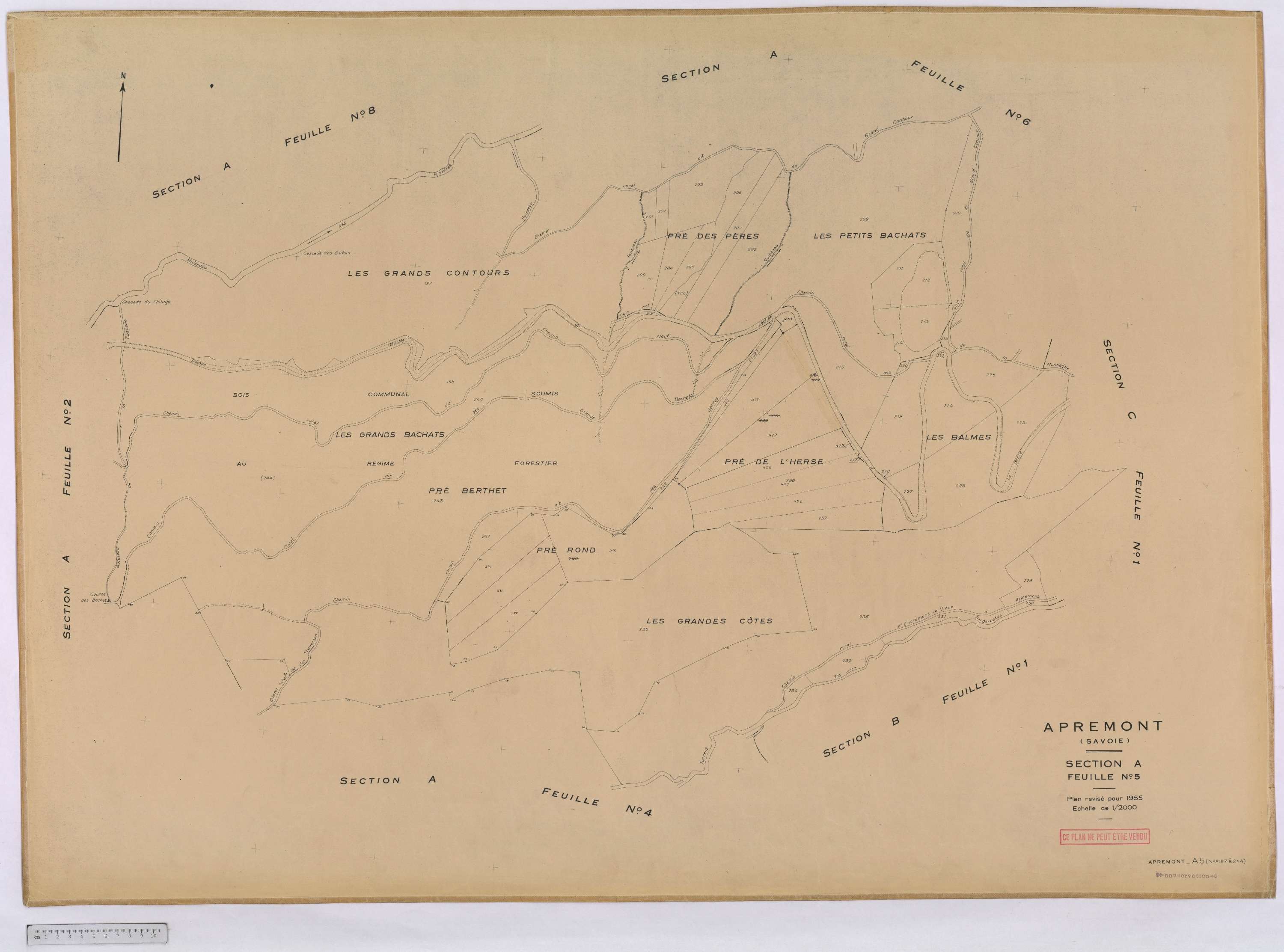 Apremont - Cadastre rénové, version définitive (1955).
