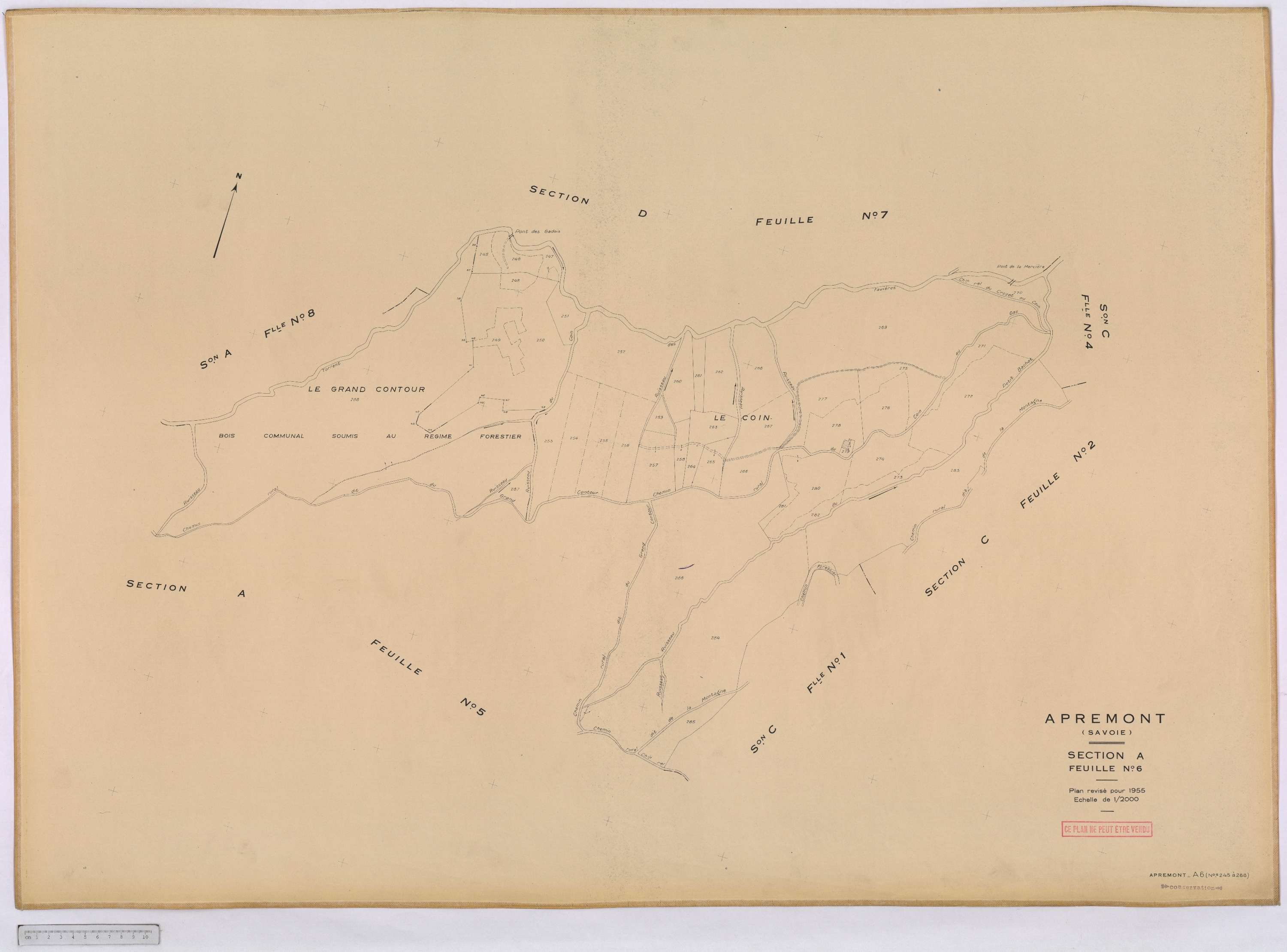 Apremont - Cadastre rénové, version définitive (1955).