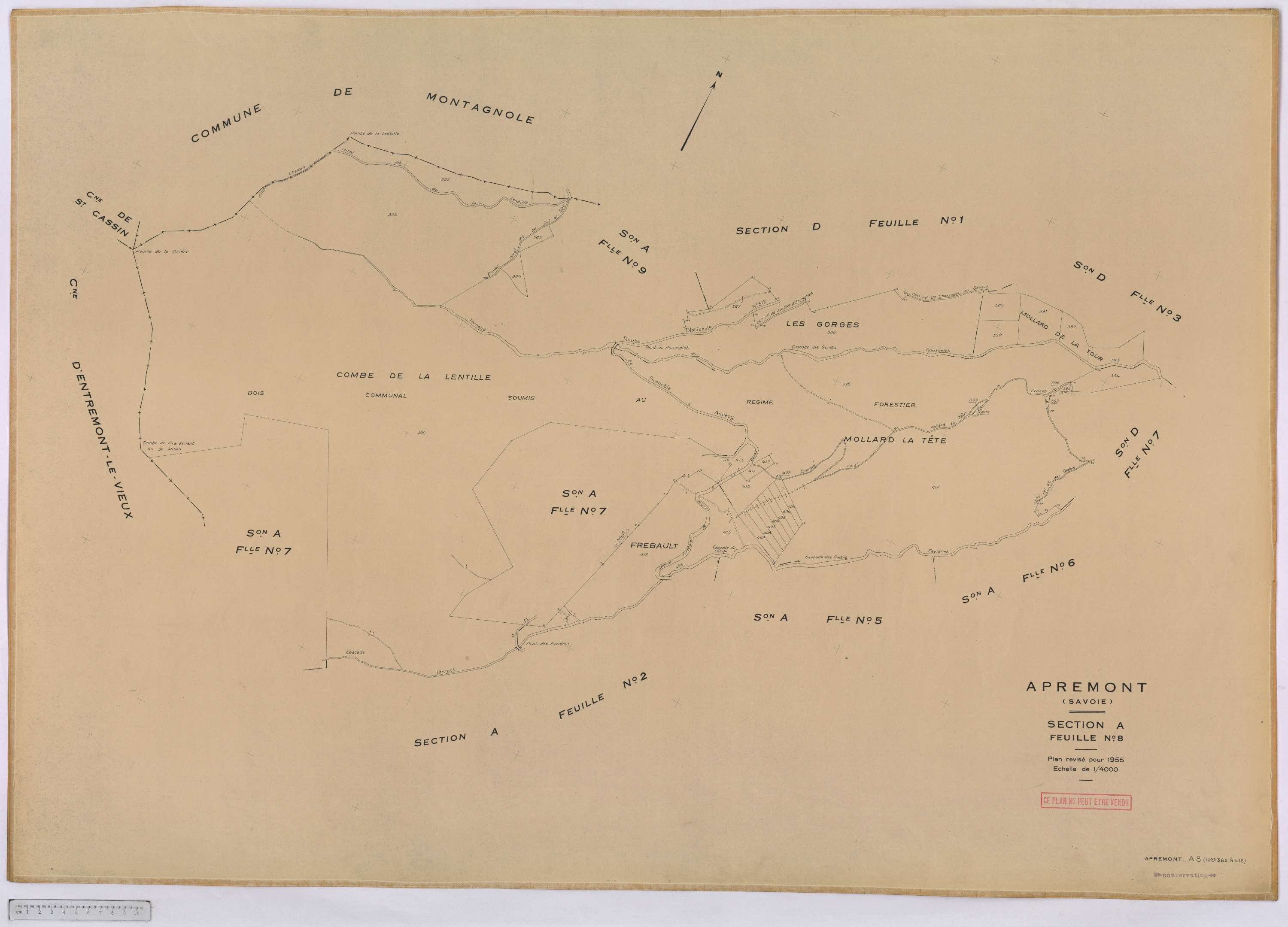 Apremont - Cadastre rénové, version définitive (1955).