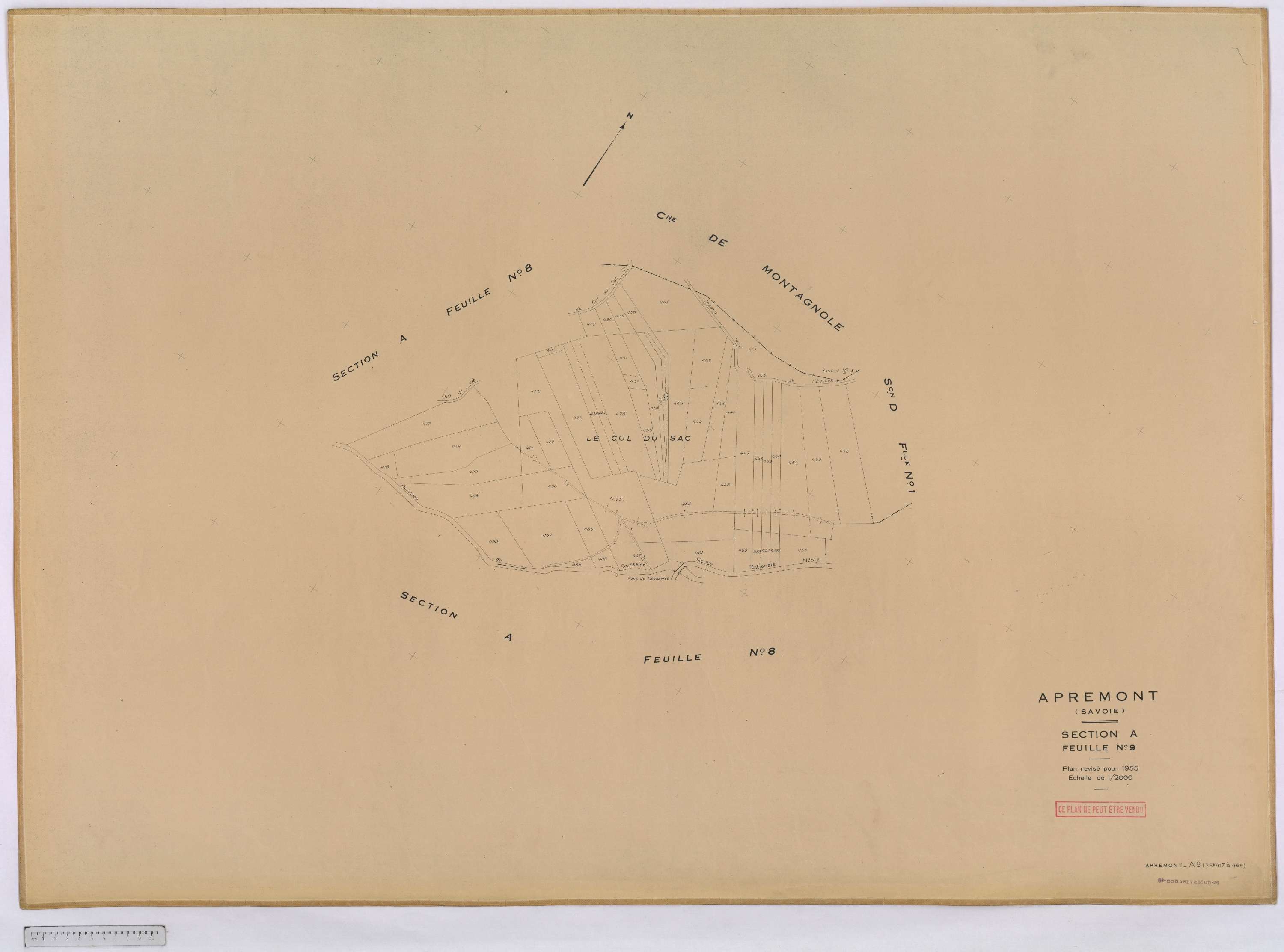 Apremont - Cadastre rénové, version définitive (1955).