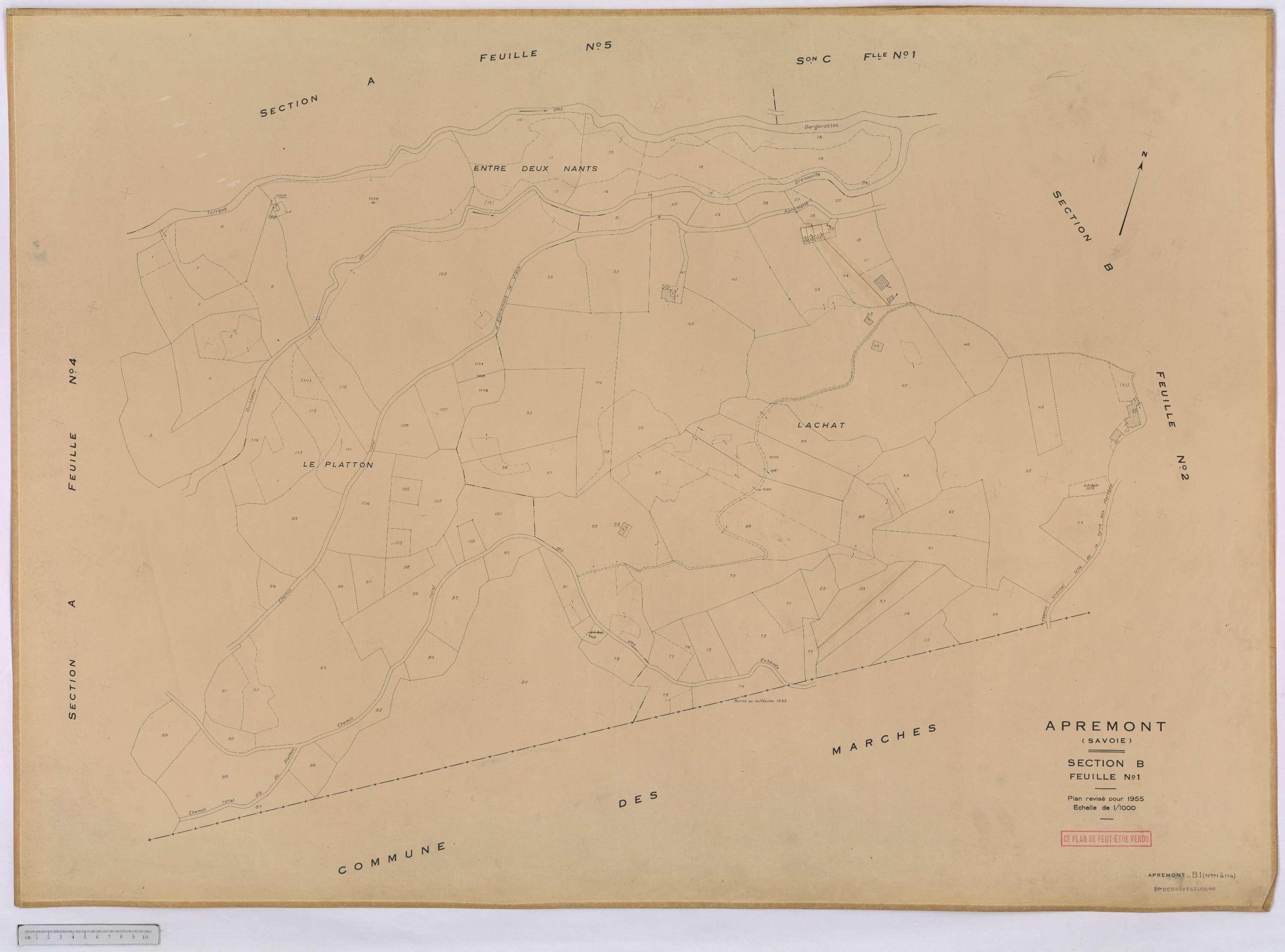 Apremont - Cadastre rénové, version définitive (1955).