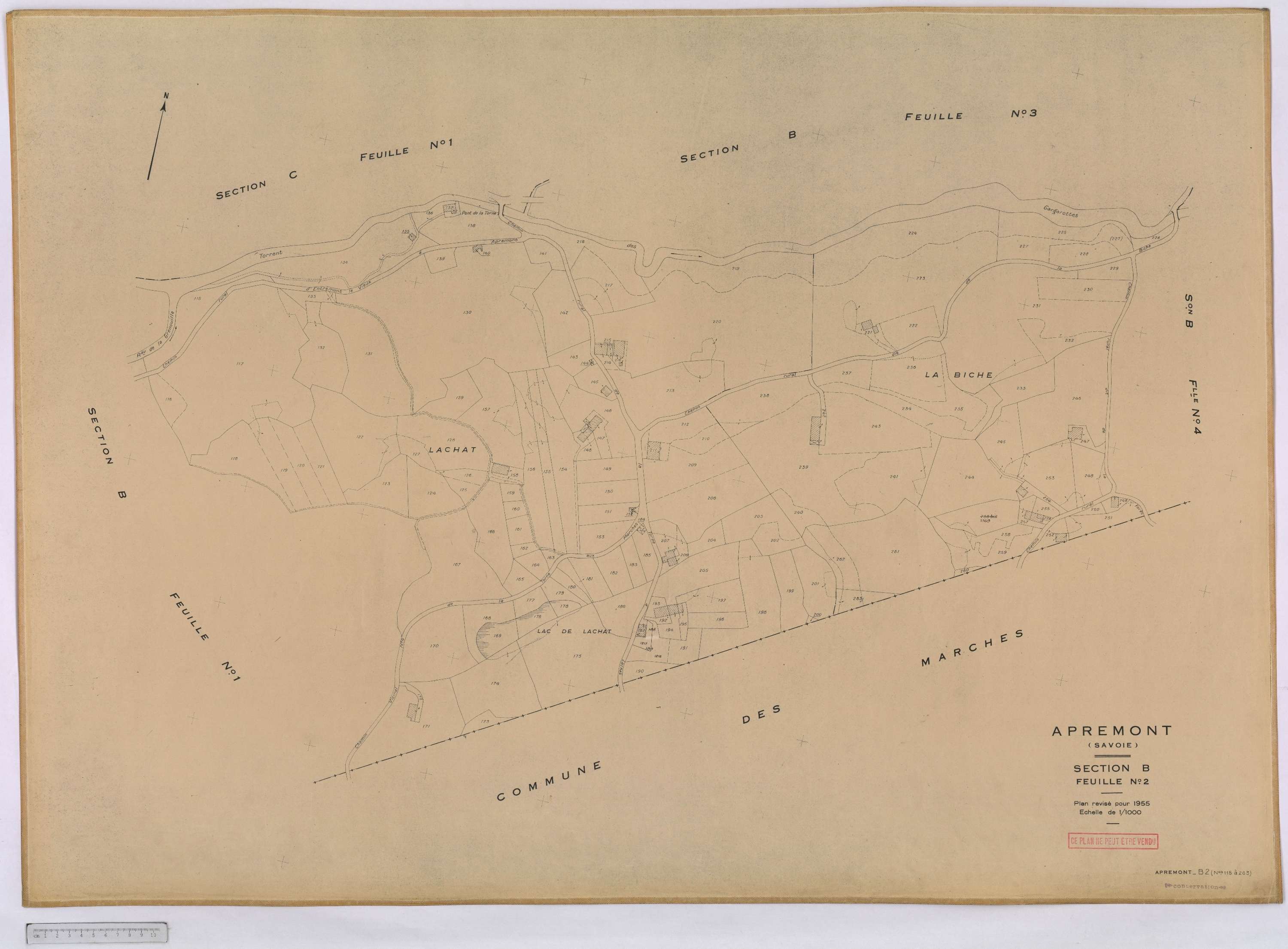 Apremont - Cadastre rénové, version définitive (1955).