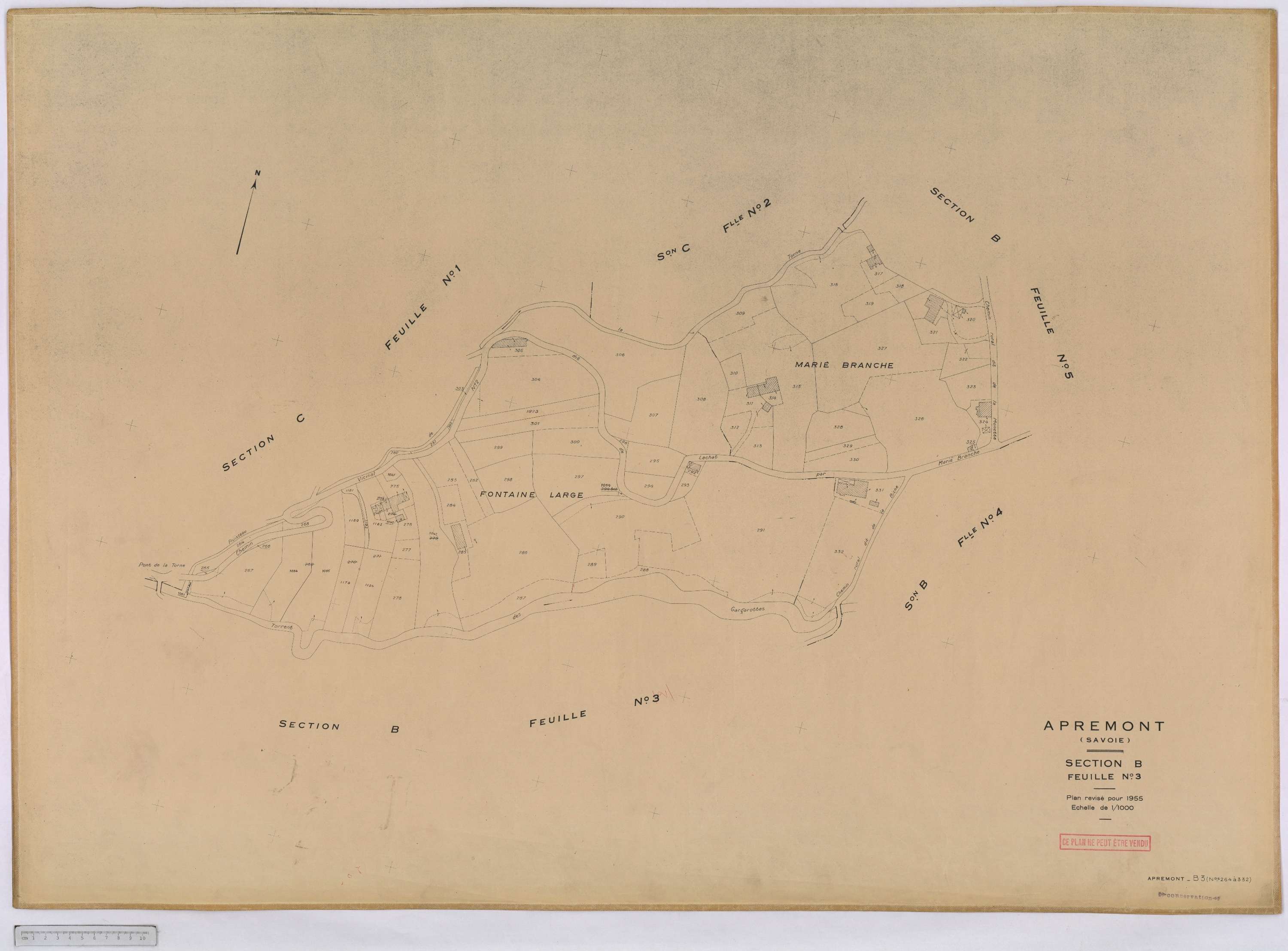 Apremont - Cadastre rénové, version définitive (1955).