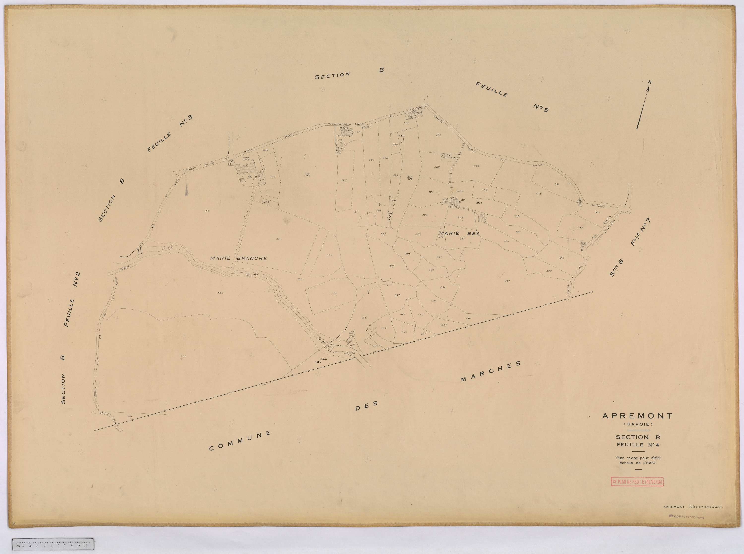 Apremont - Cadastre rénové, version définitive (1955).