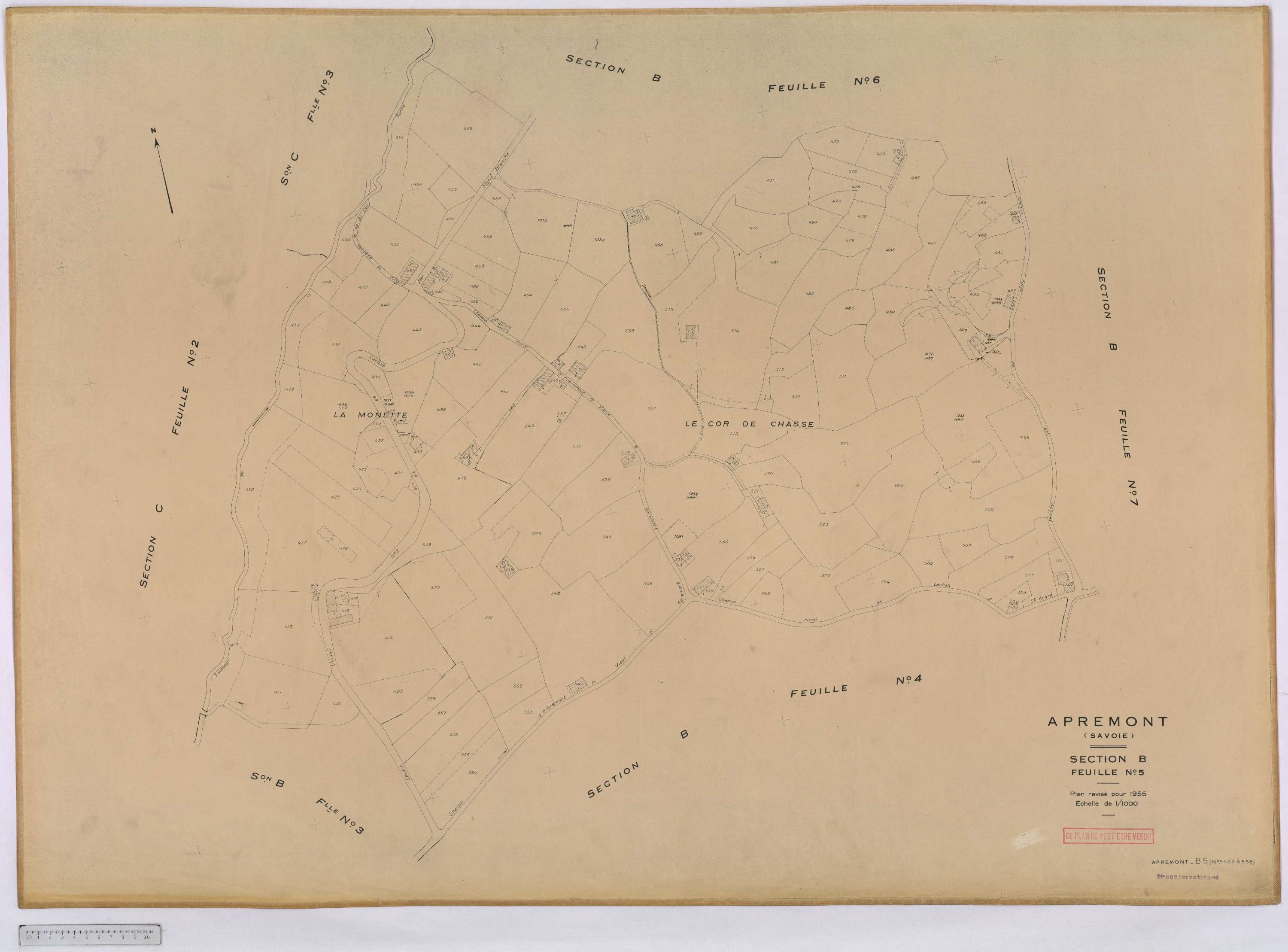 Apremont - Cadastre rénové, version définitive (1955).