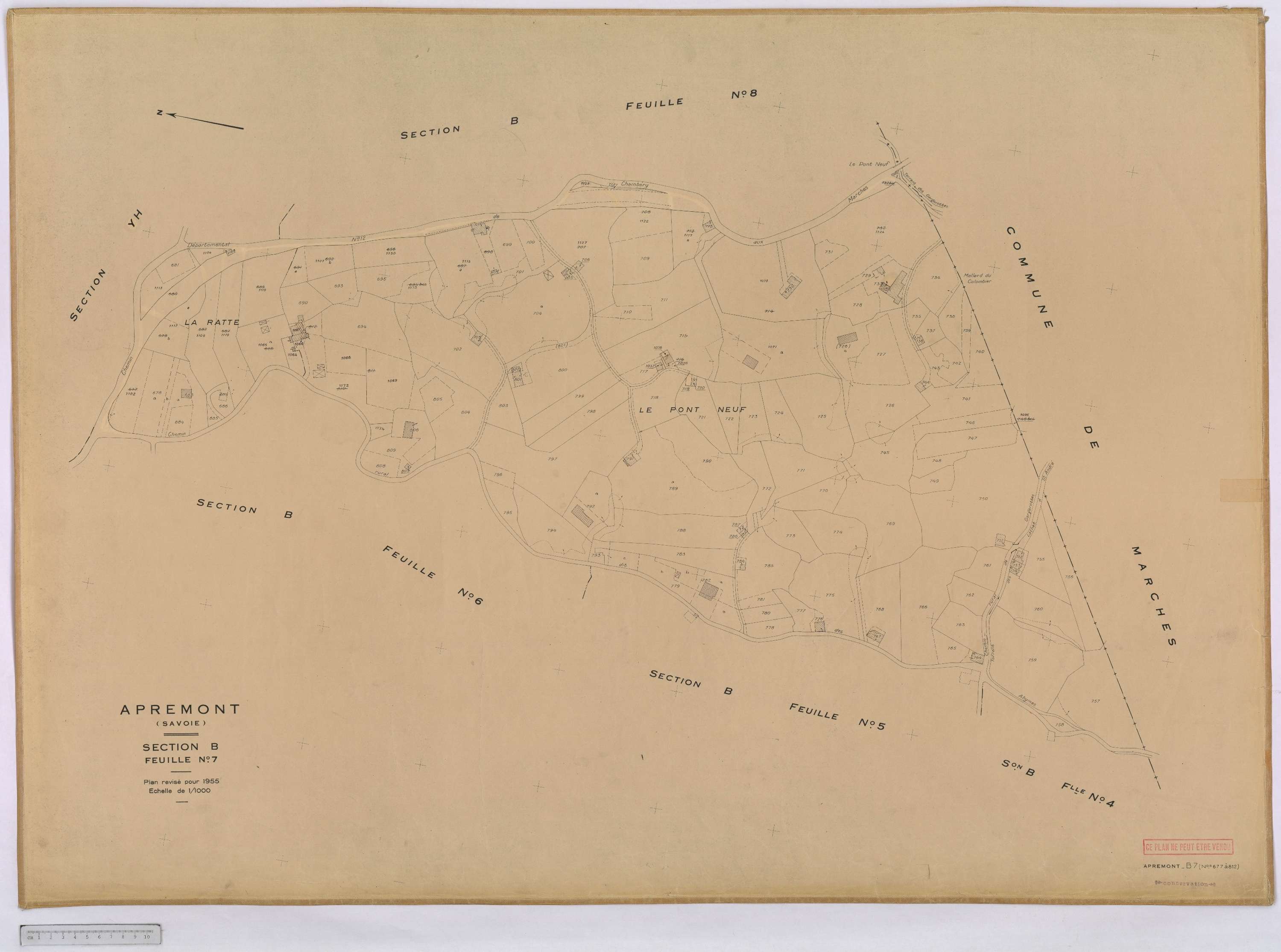 Apremont - Cadastre rénové, version définitive (1955).