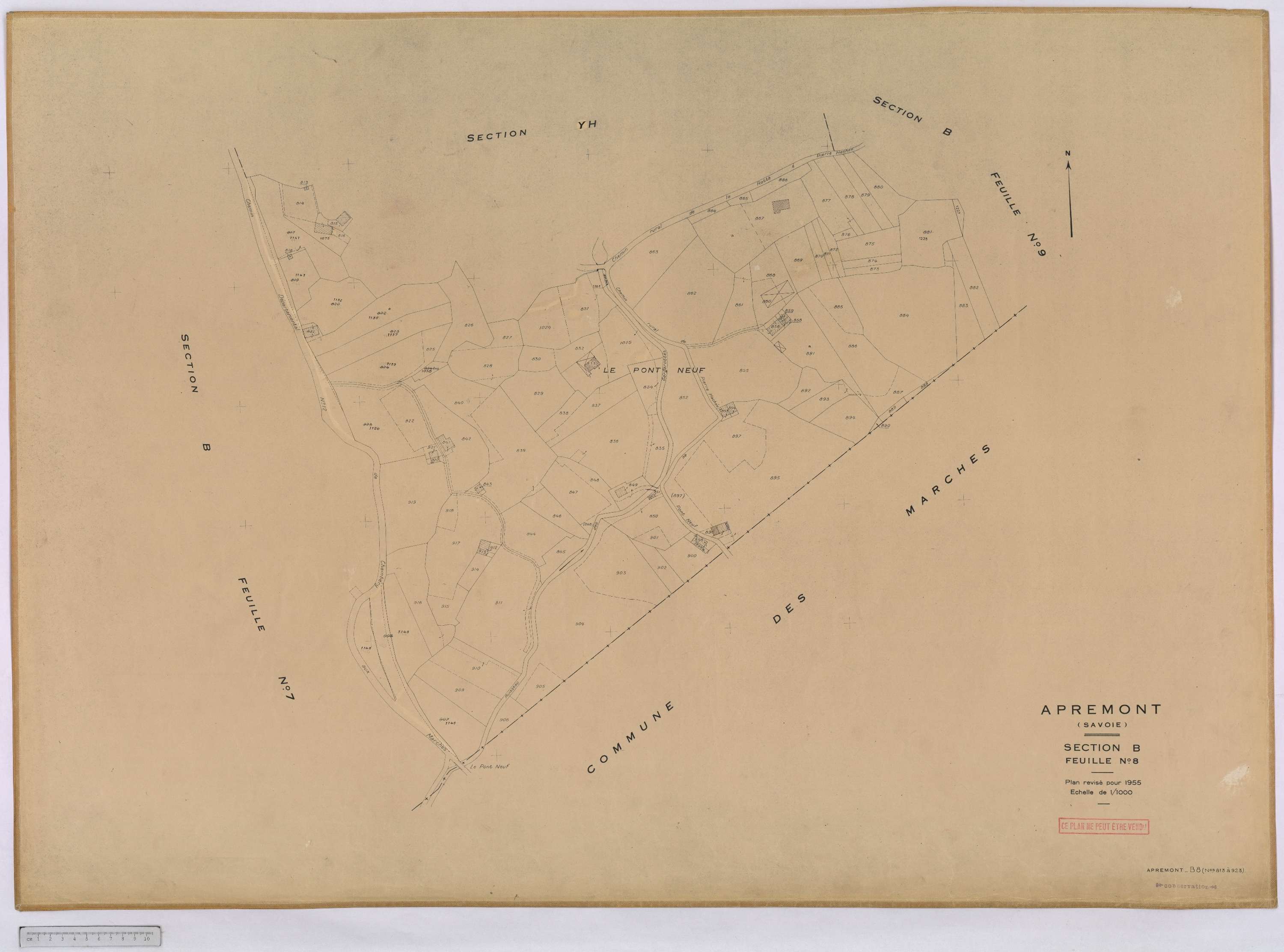 Apremont - Cadastre rénové, version définitive (1955).