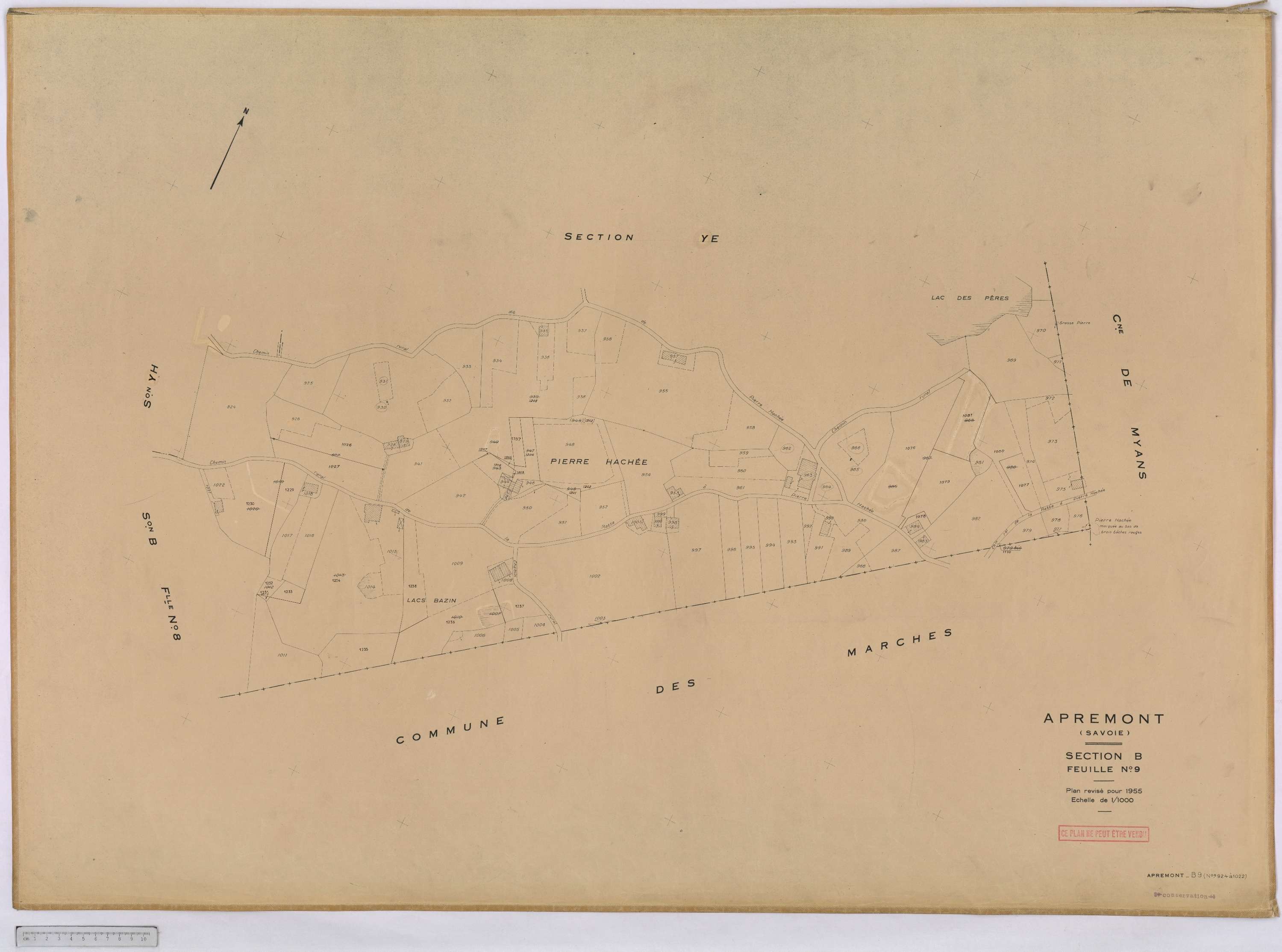 Apremont - Cadastre rénové, version définitive (1955).