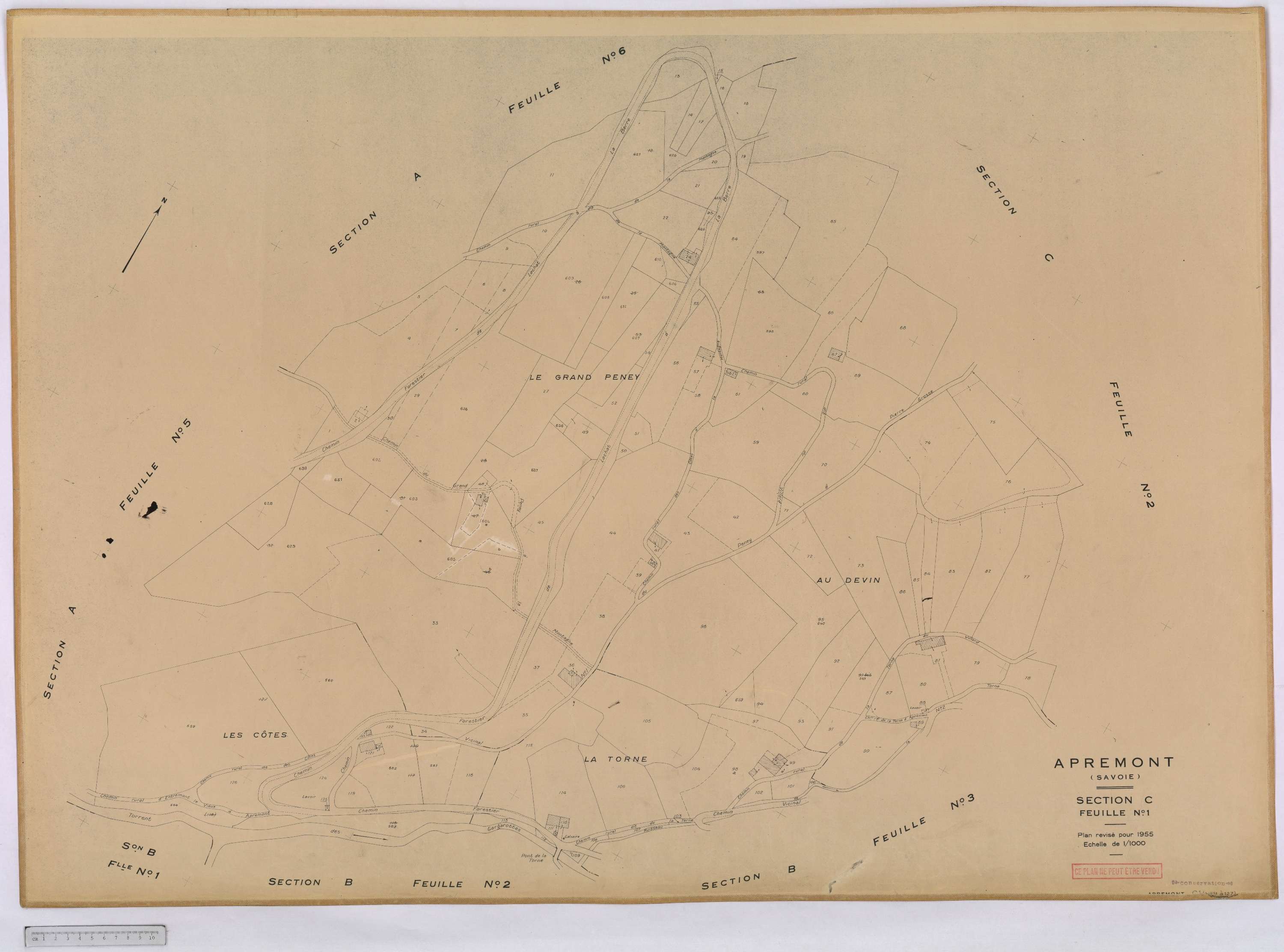 Apremont - Cadastre rénové, version définitive (1955).