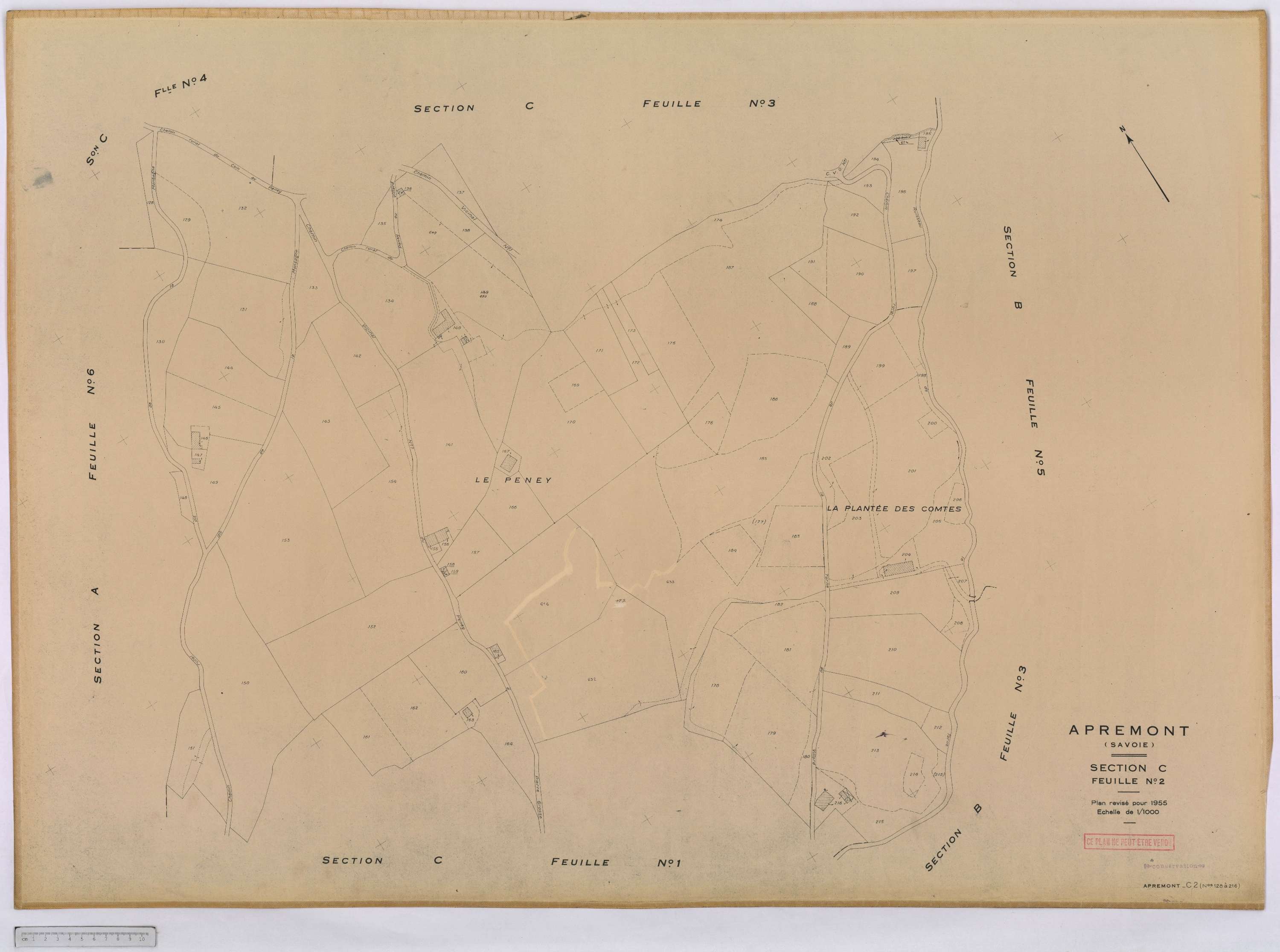 Apremont - Cadastre rénové, version définitive (1955).