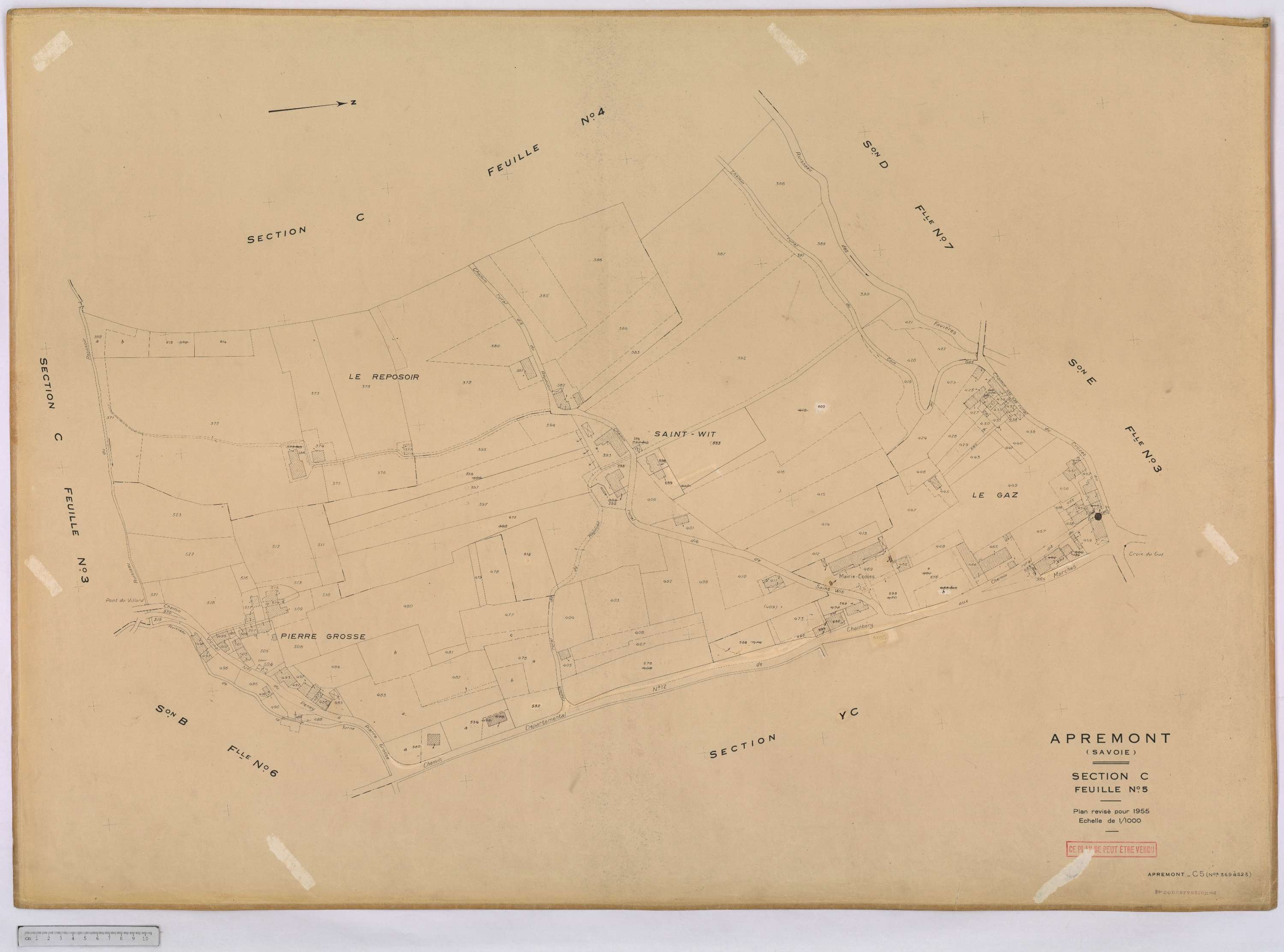 Apremont - Cadastre rénové, version définitive (1955).