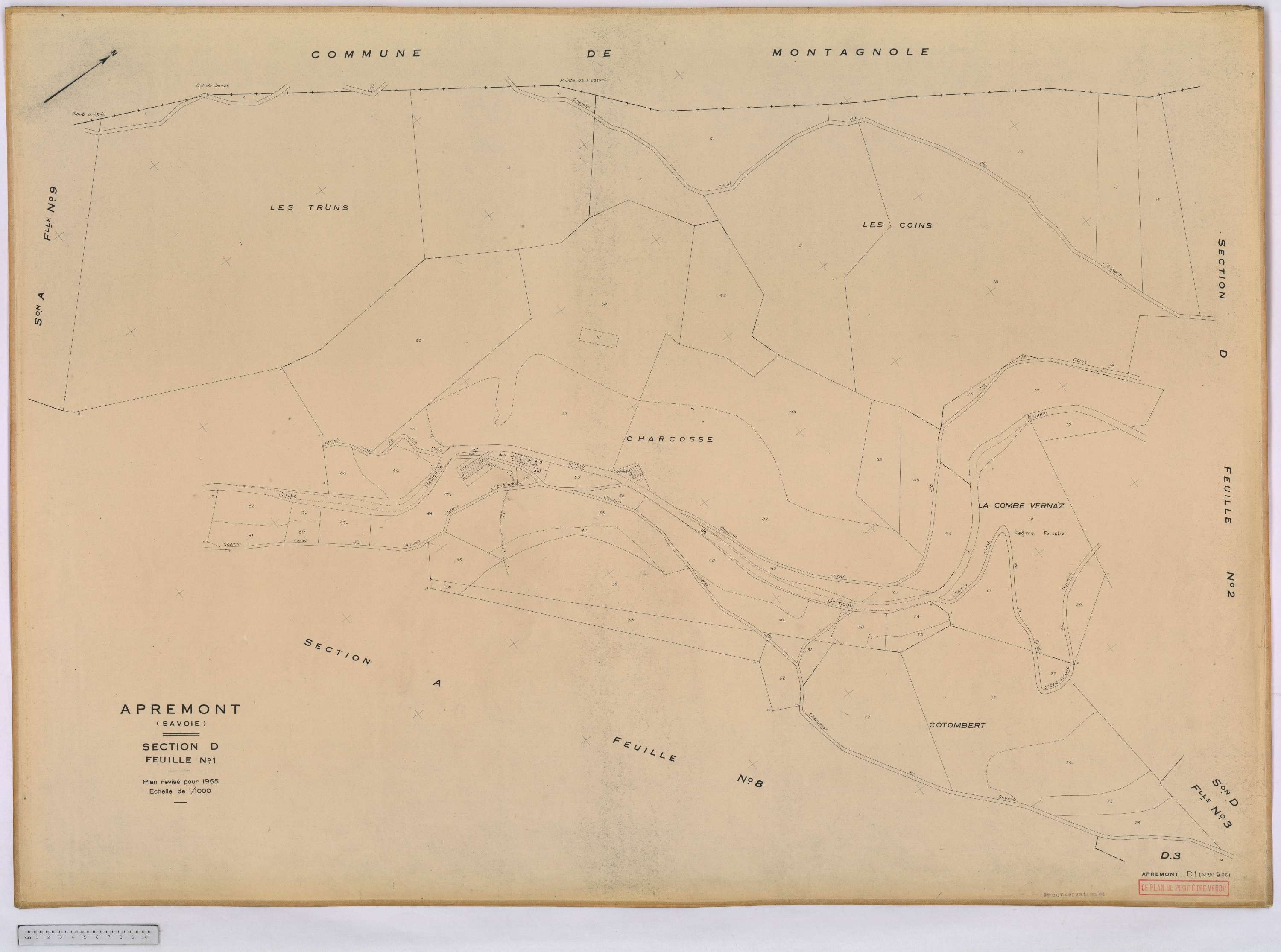 Apremont - Cadastre rénové, version définitive (1955).