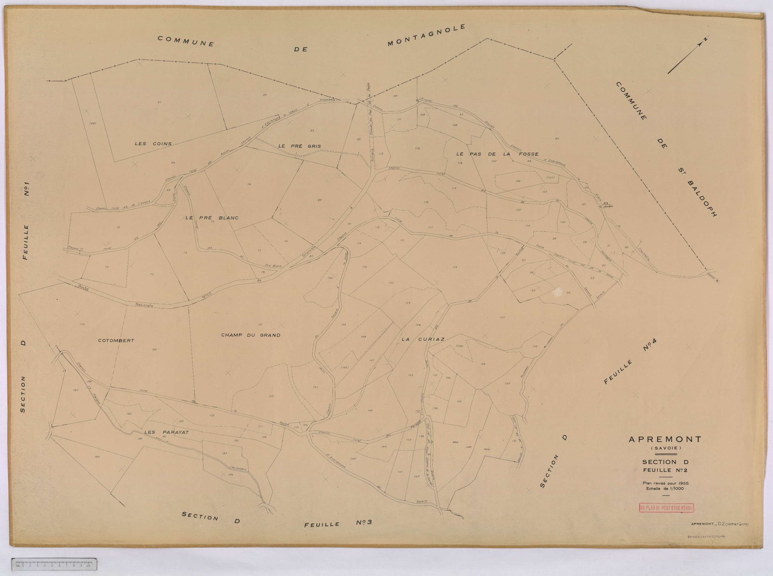 Apremont - Cadastre rénové, version définitive (1955).
