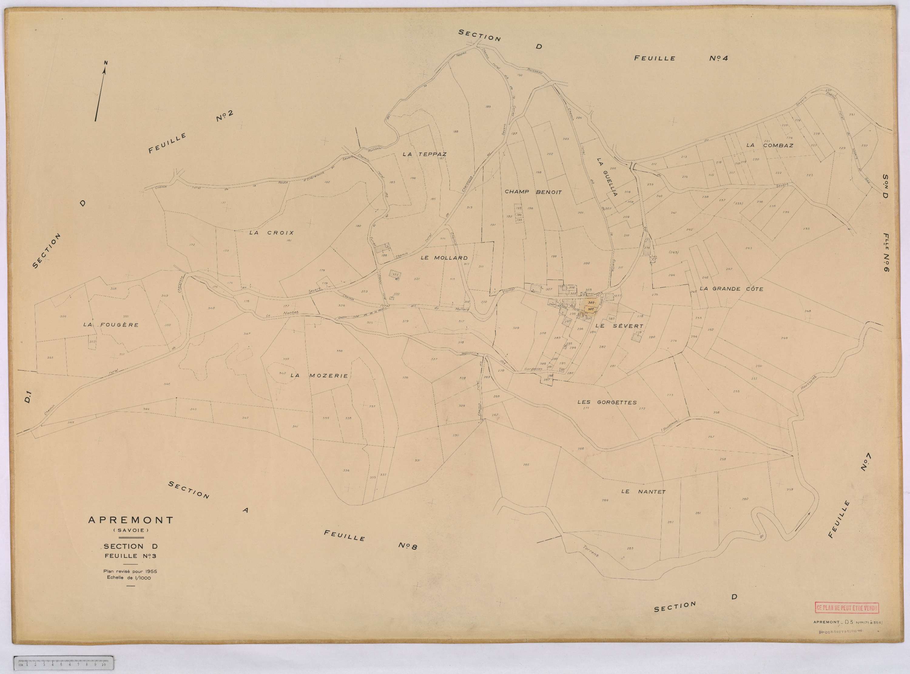 Apremont - Cadastre rénové, version définitive (1955).