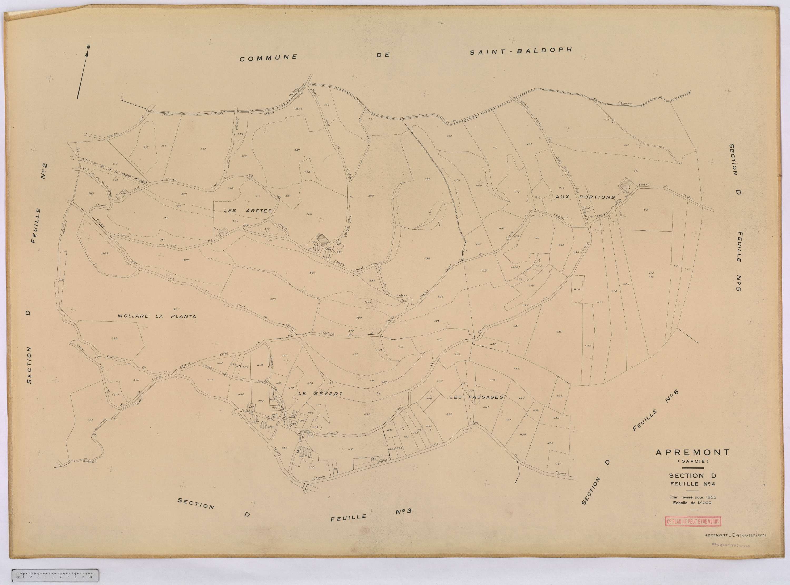 Apremont - Cadastre rénové, version définitive (1955).