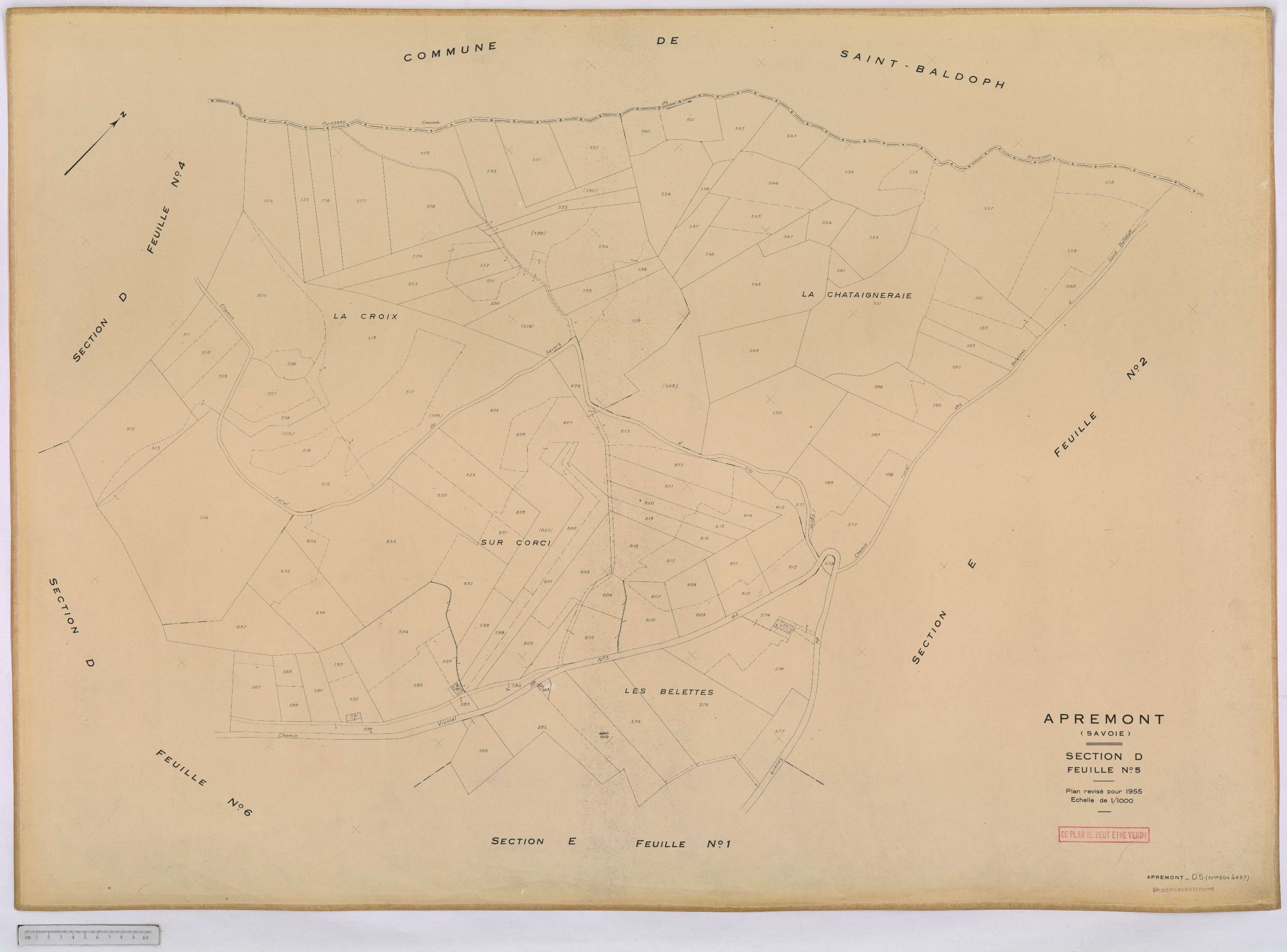 Apremont - Cadastre rénové, version définitive (1955).