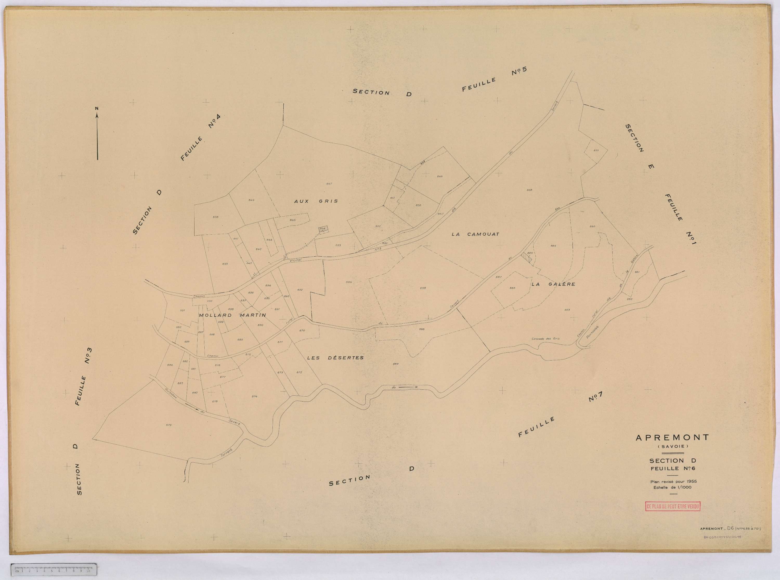 Apremont - Cadastre rénové, version définitive (1955).