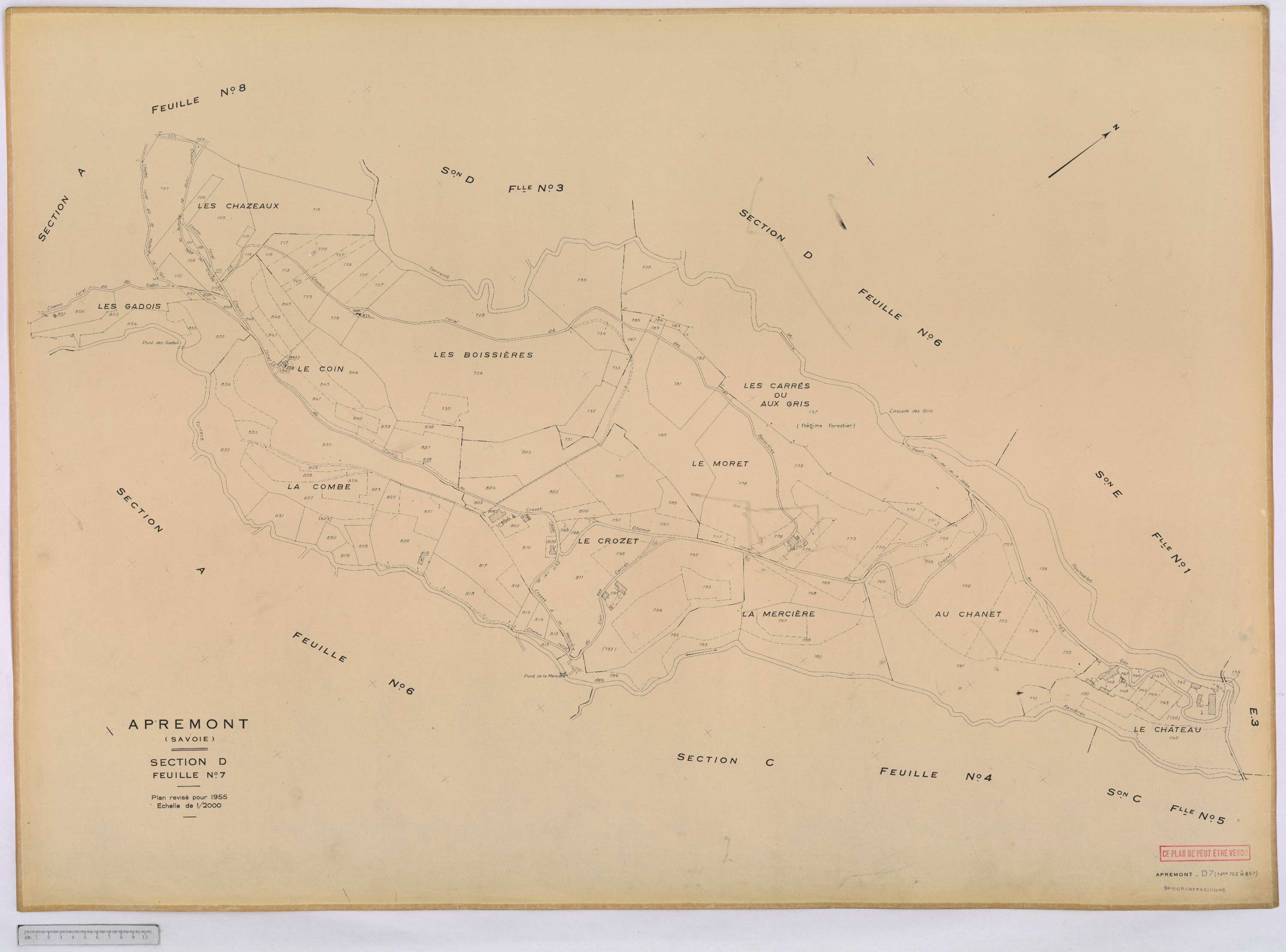 Apremont - Cadastre rénové, version définitive (1955).