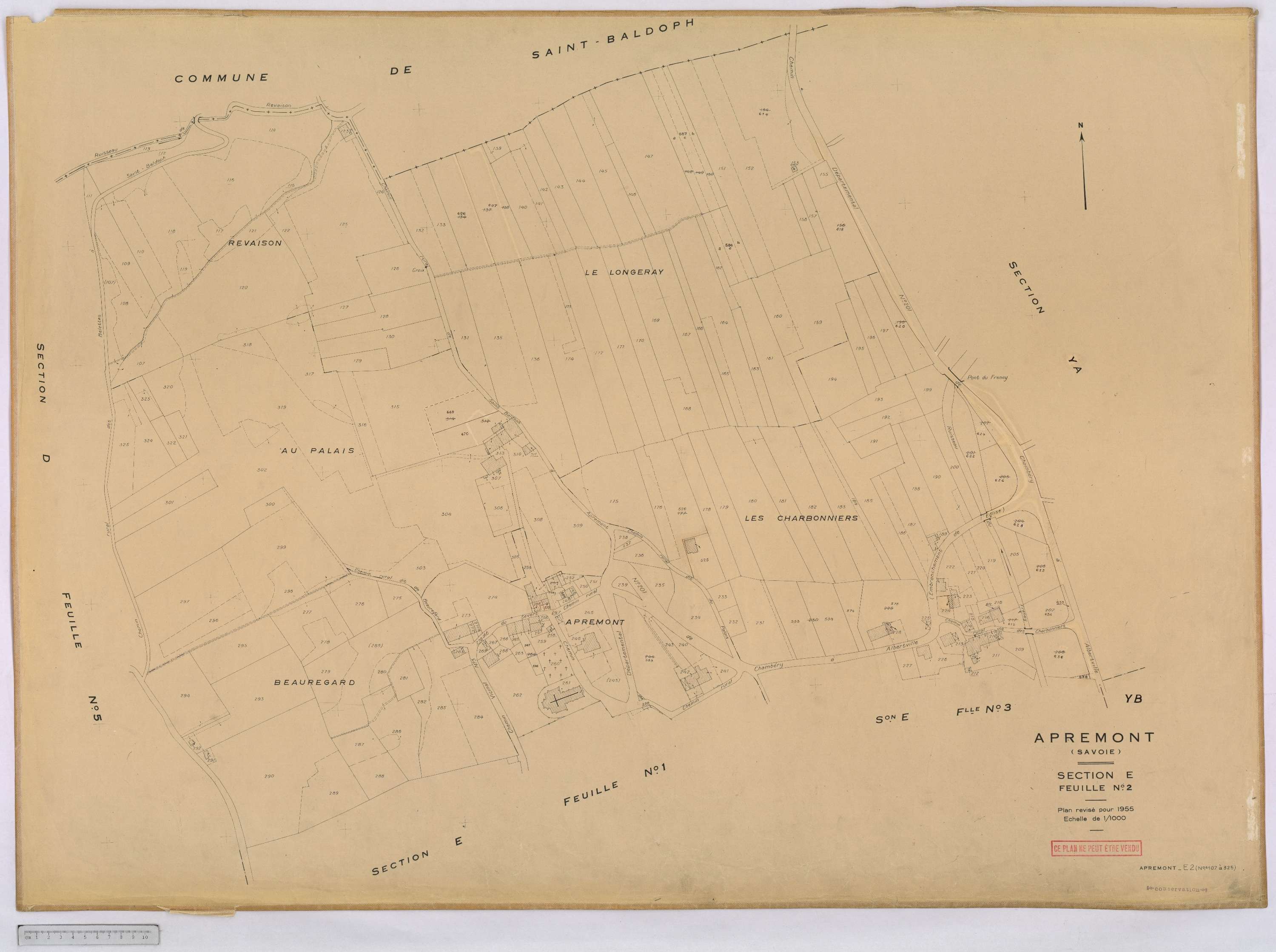 Apremont - Cadastre rénové, version définitive (1955).