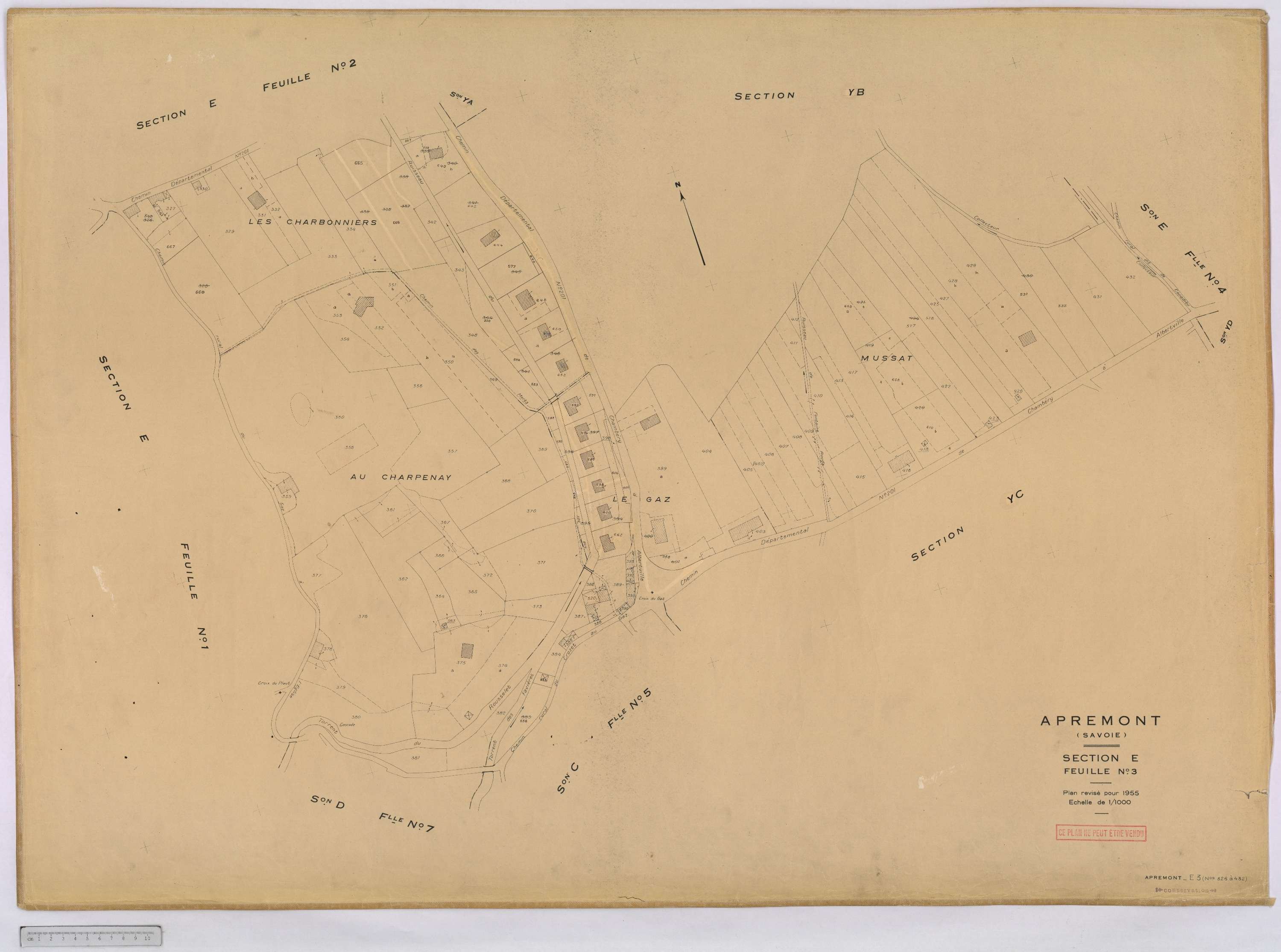 Apremont - Cadastre rénové, version définitive (1955).
