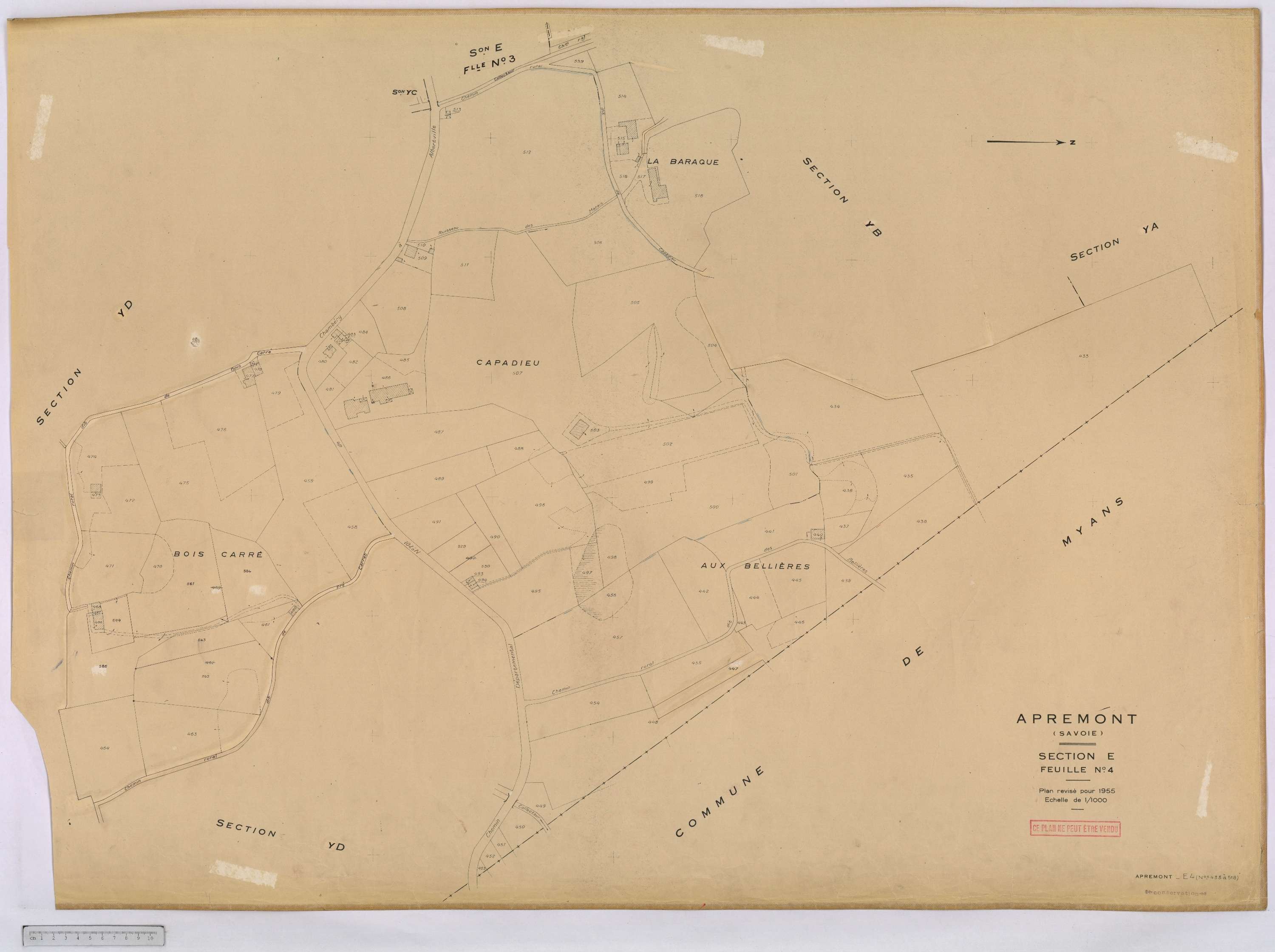 Apremont - Cadastre rénové, version définitive (1955).