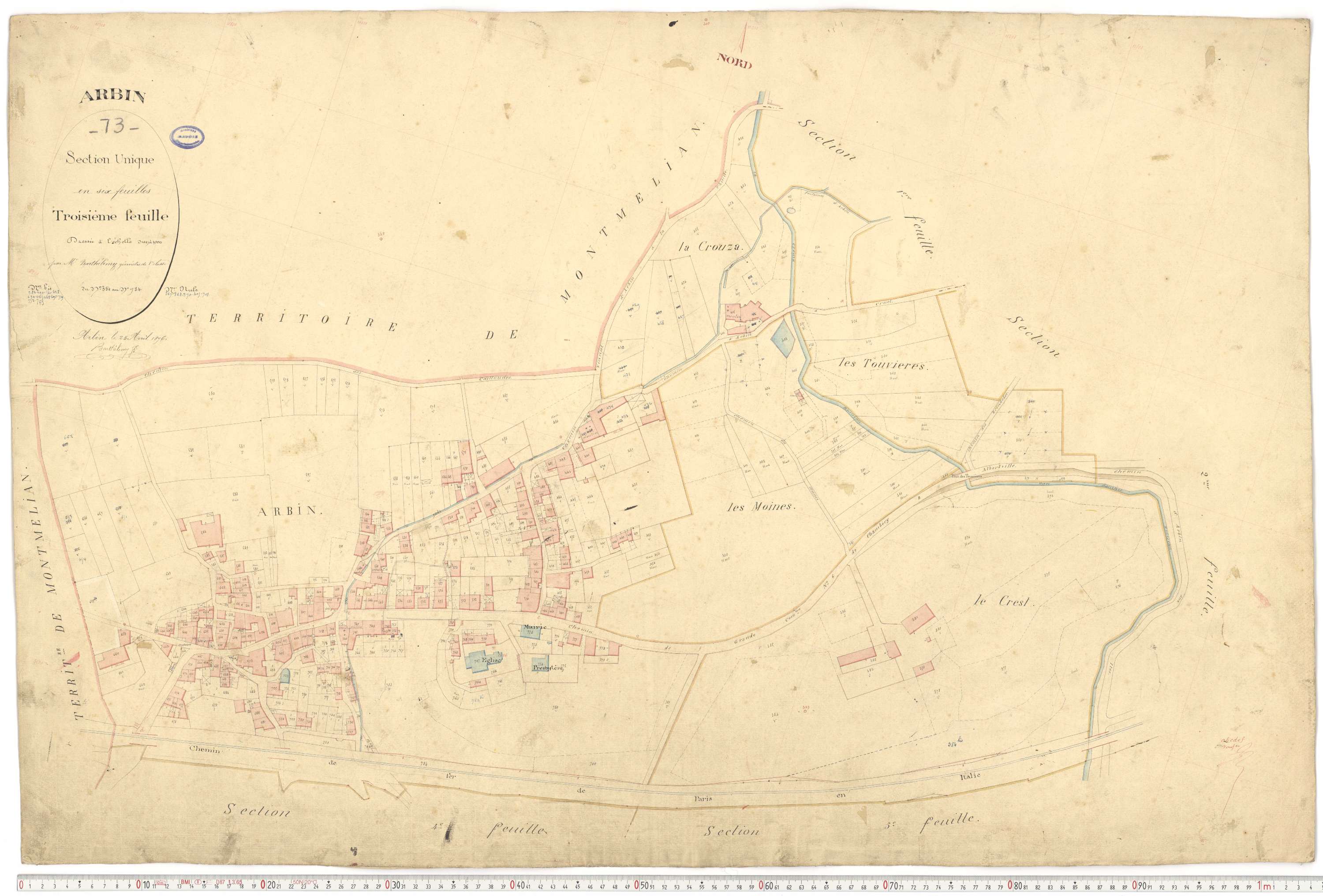 Arbin - Cadastre français (1876).