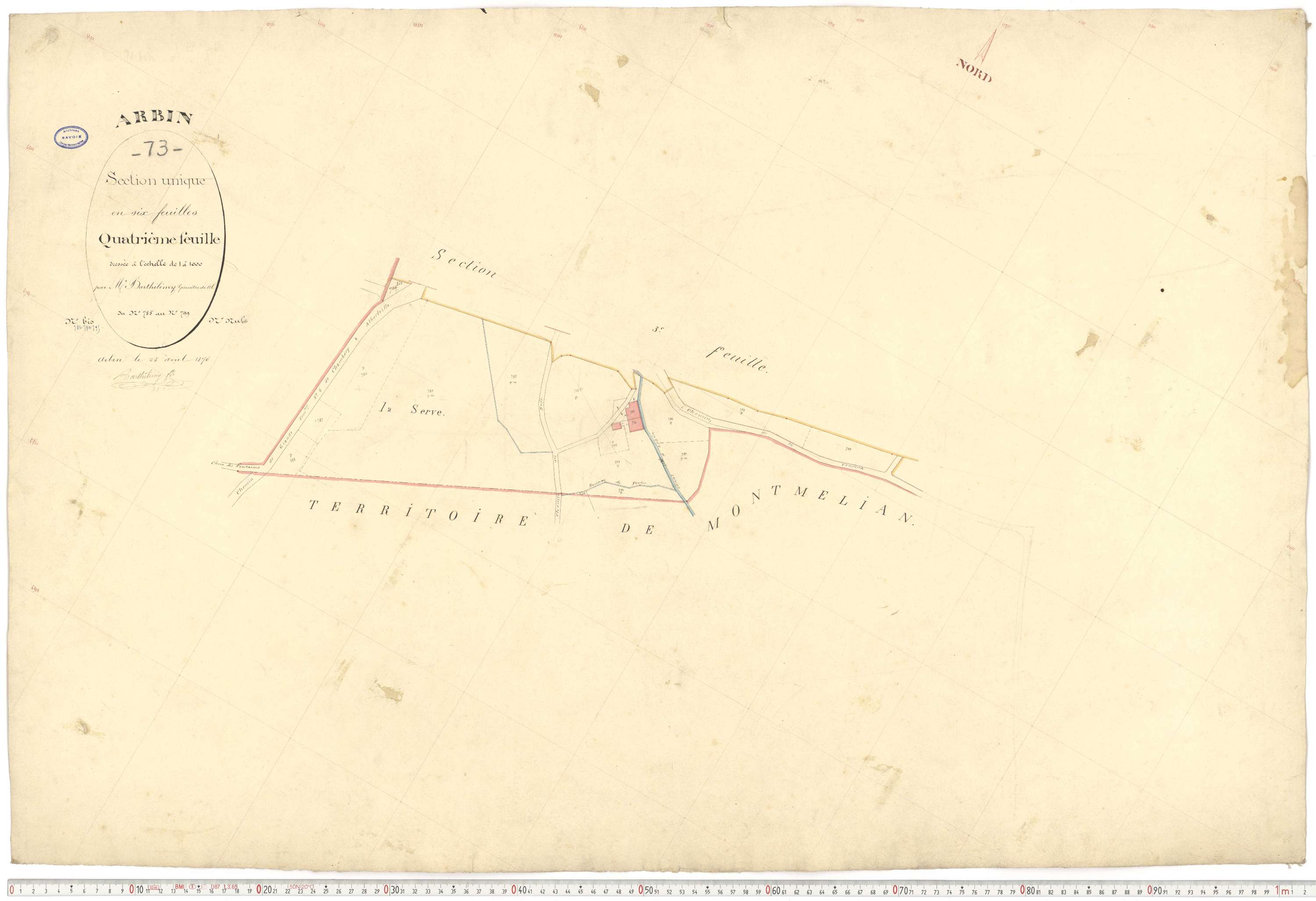 Arbin - Cadastre français (1876).