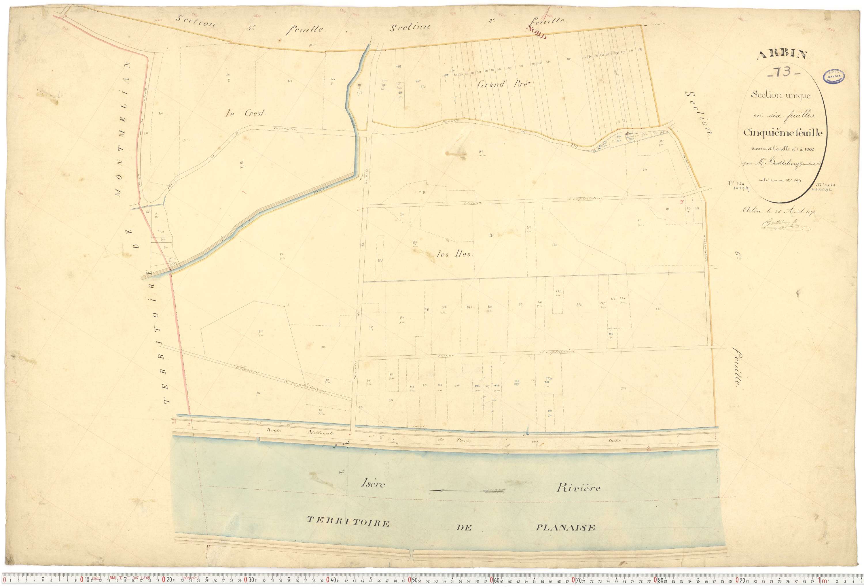 Arbin - Cadastre français (1876).