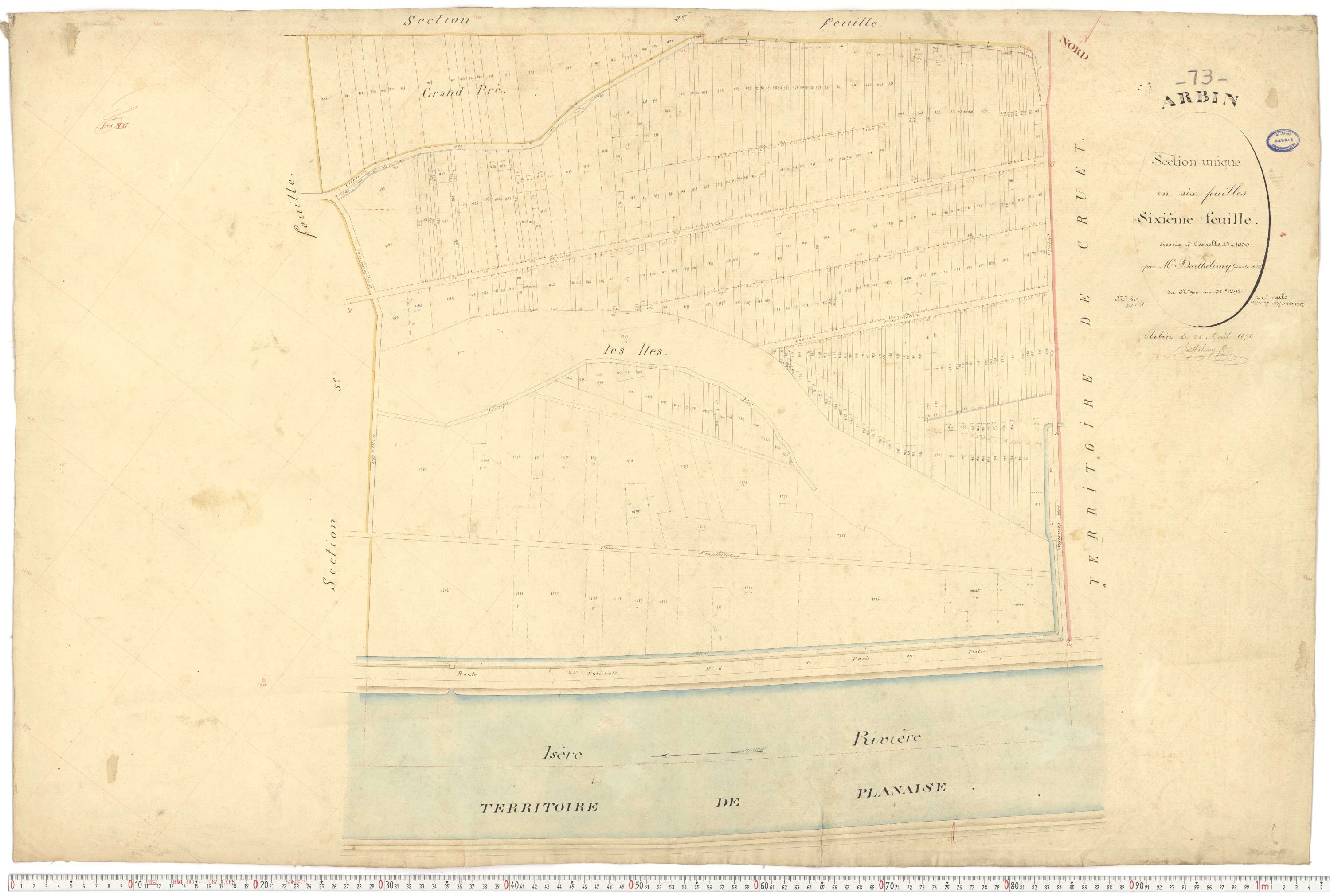 Arbin - Cadastre français (1876).