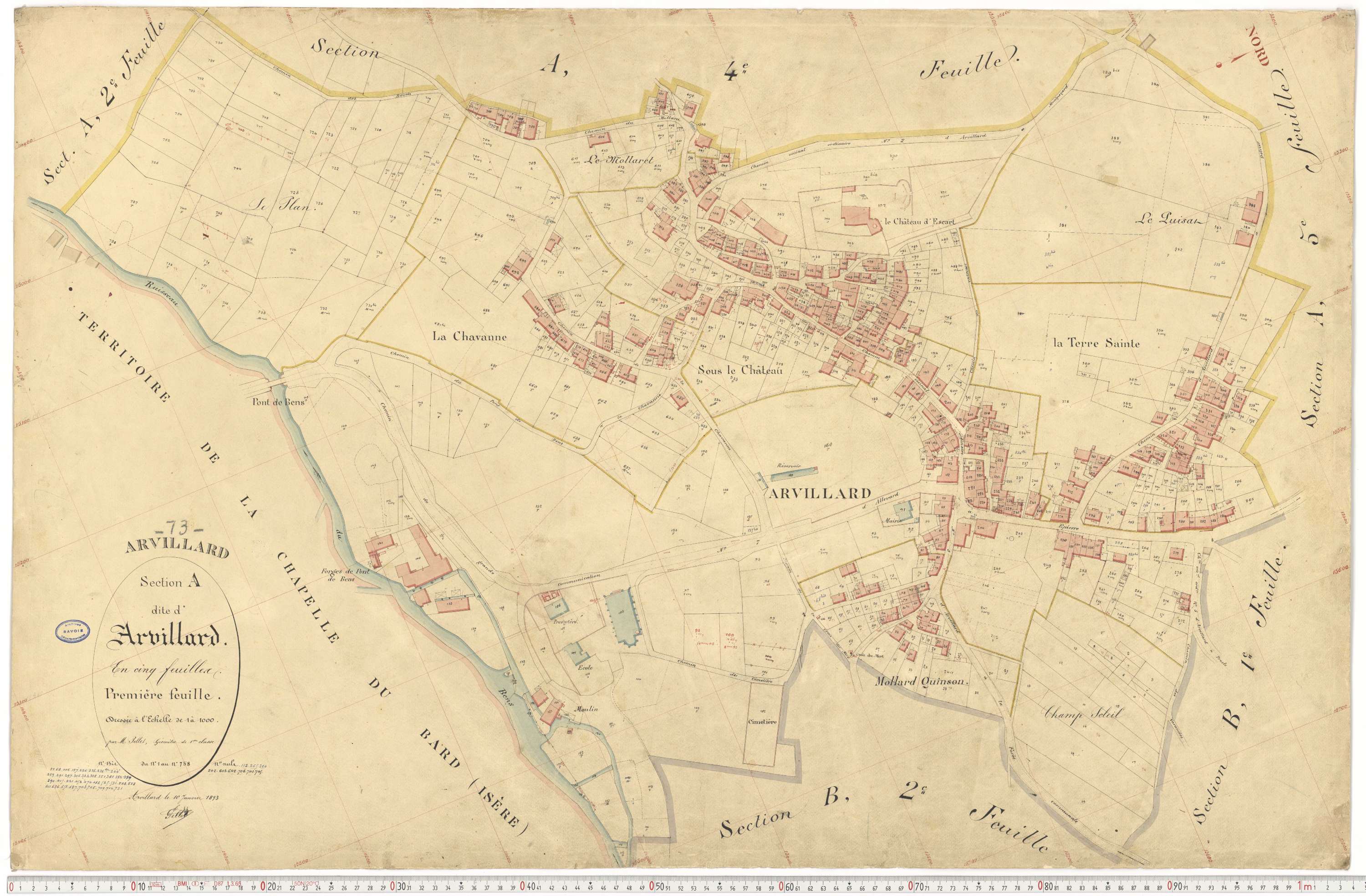 Arvillard - Plans cadastraux du premier cadastre français.