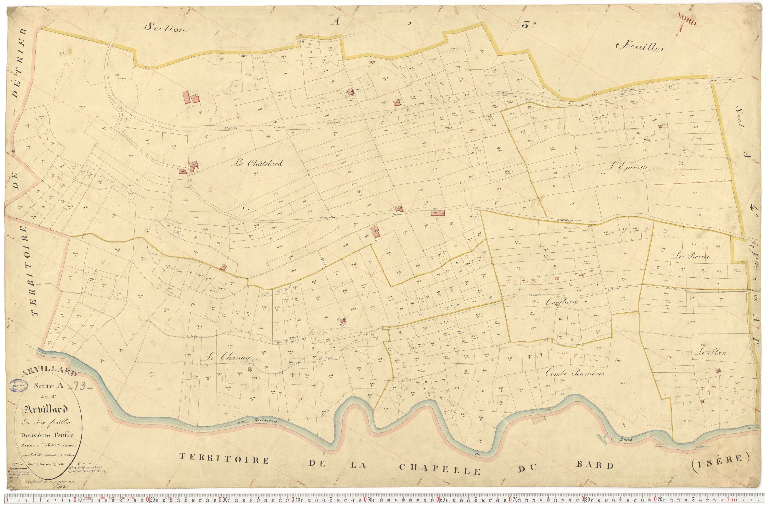 Arvillard - Plans cadastraux du premier cadastre français.