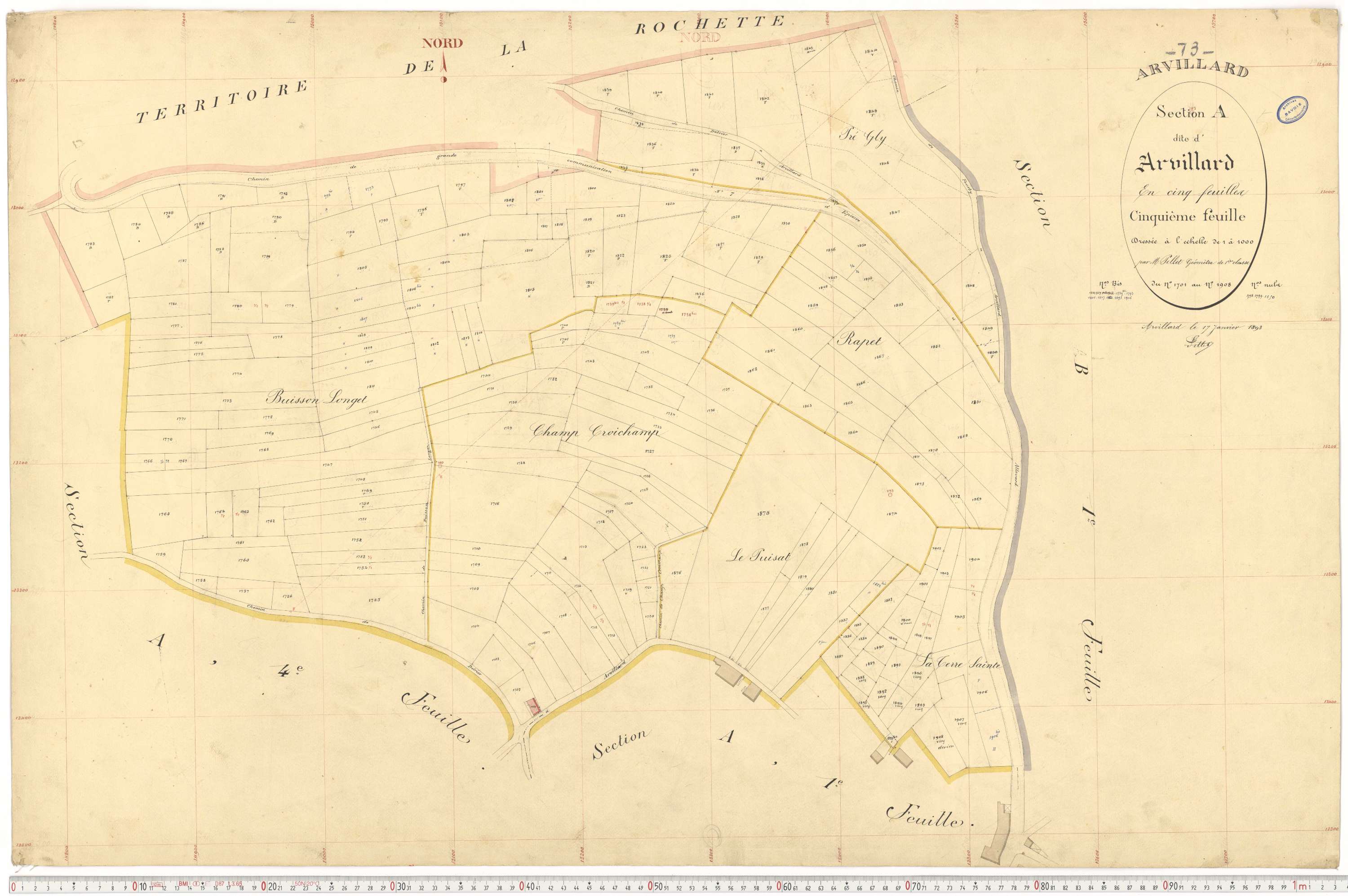 Arvillard - Plans cadastraux du premier cadastre français.