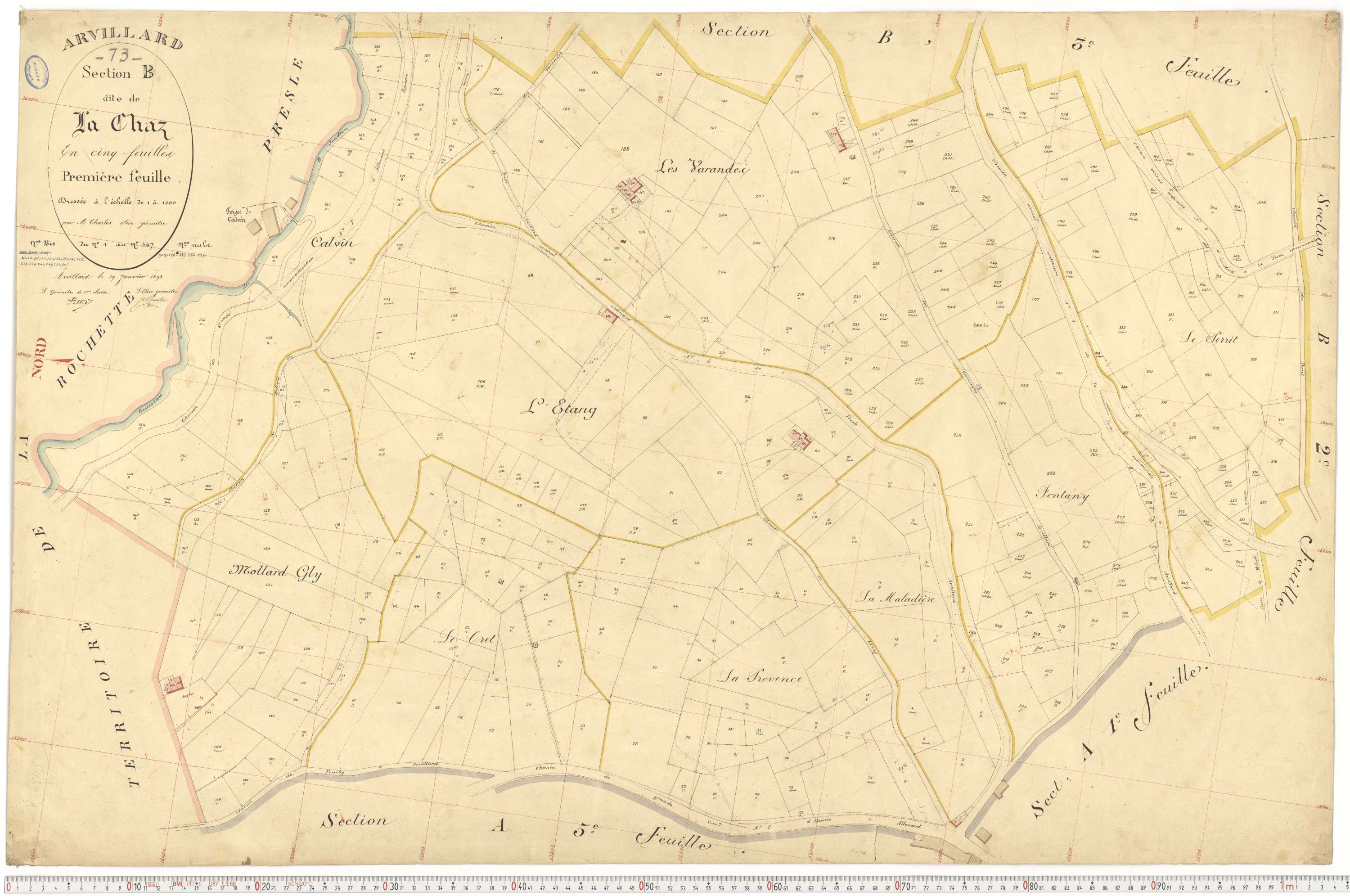Arvillard - Plans cadastraux du premier cadastre français.