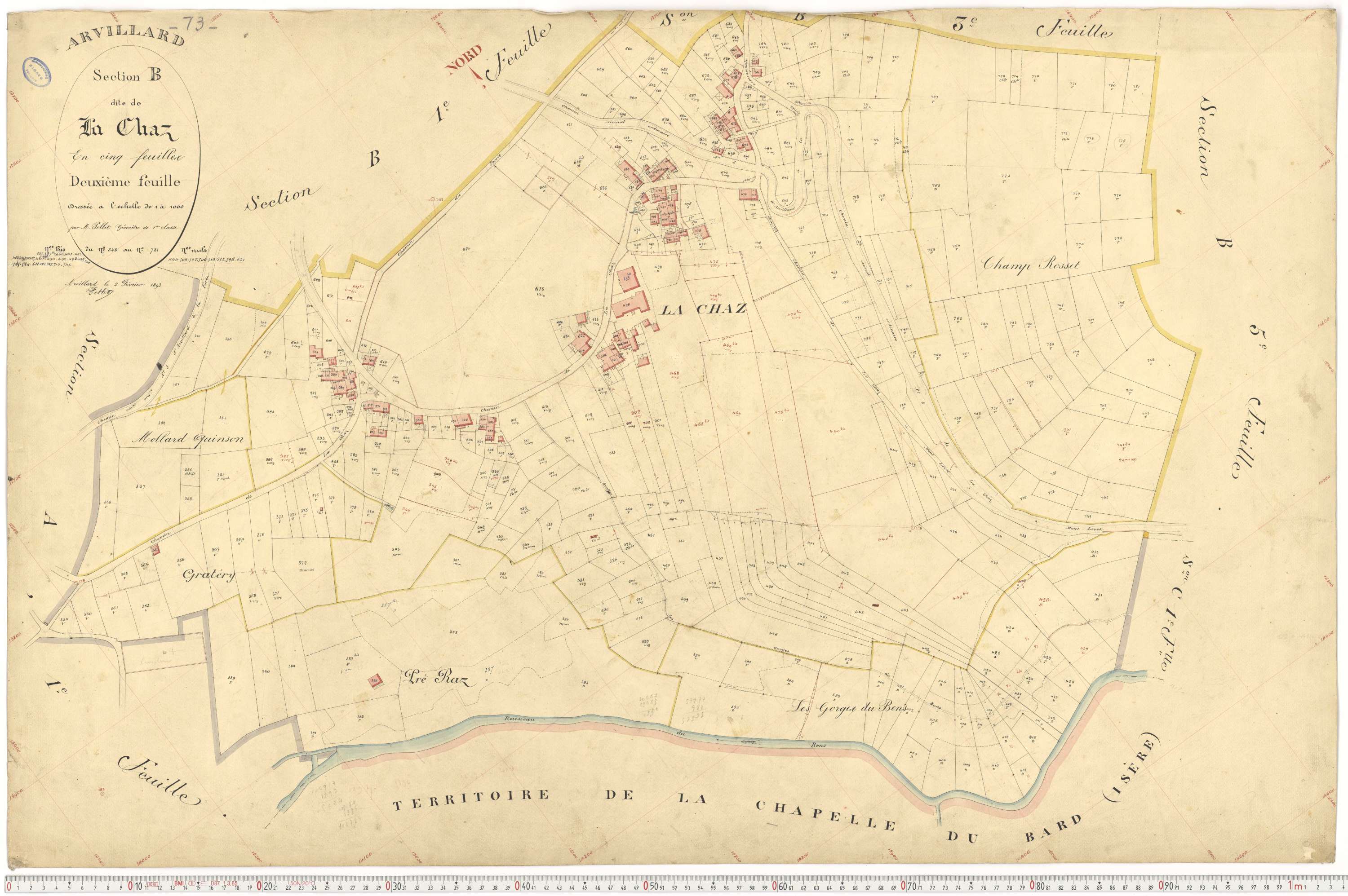 Arvillard - Plans cadastraux du premier cadastre français.