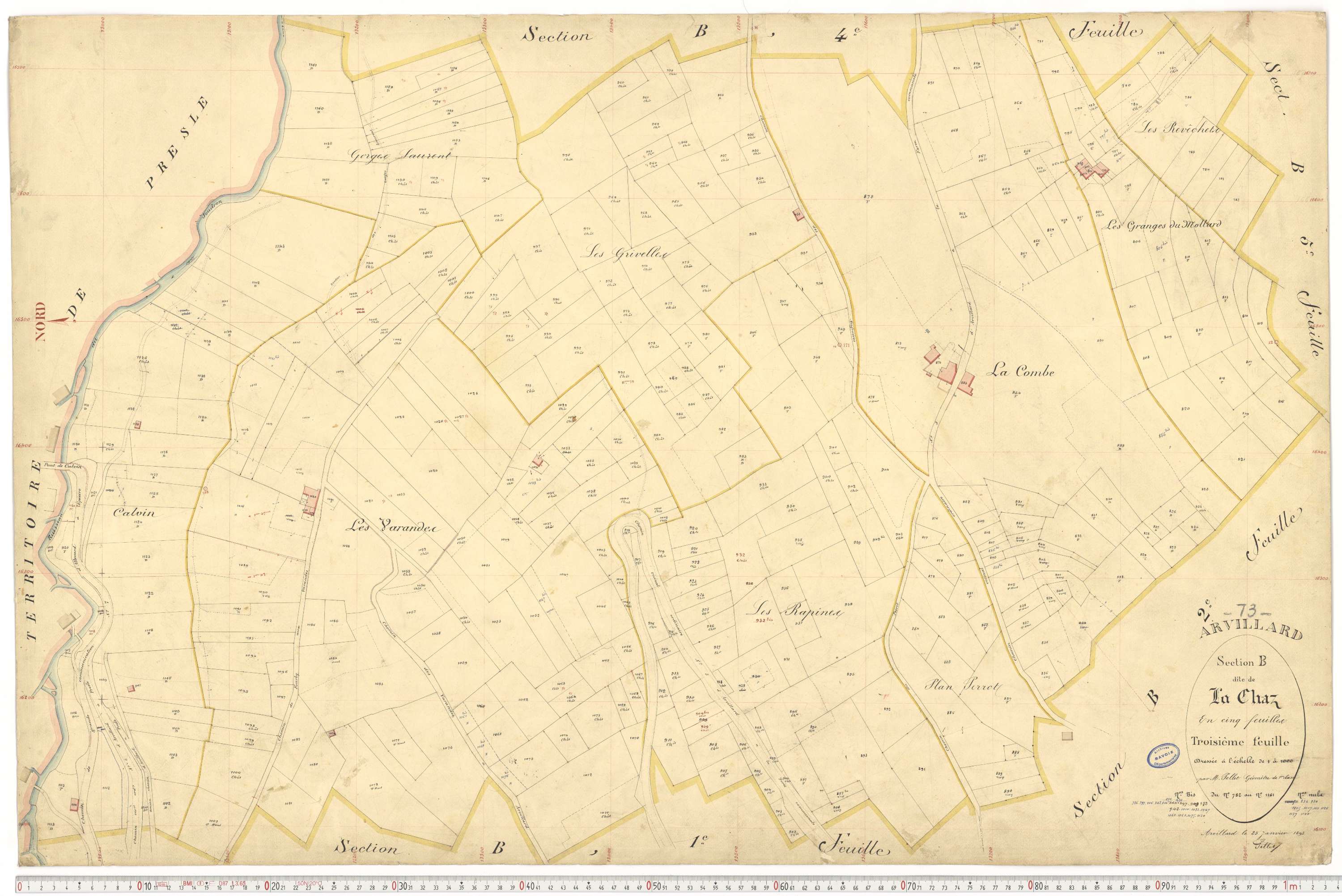 Arvillard - Plans cadastraux du premier cadastre français.