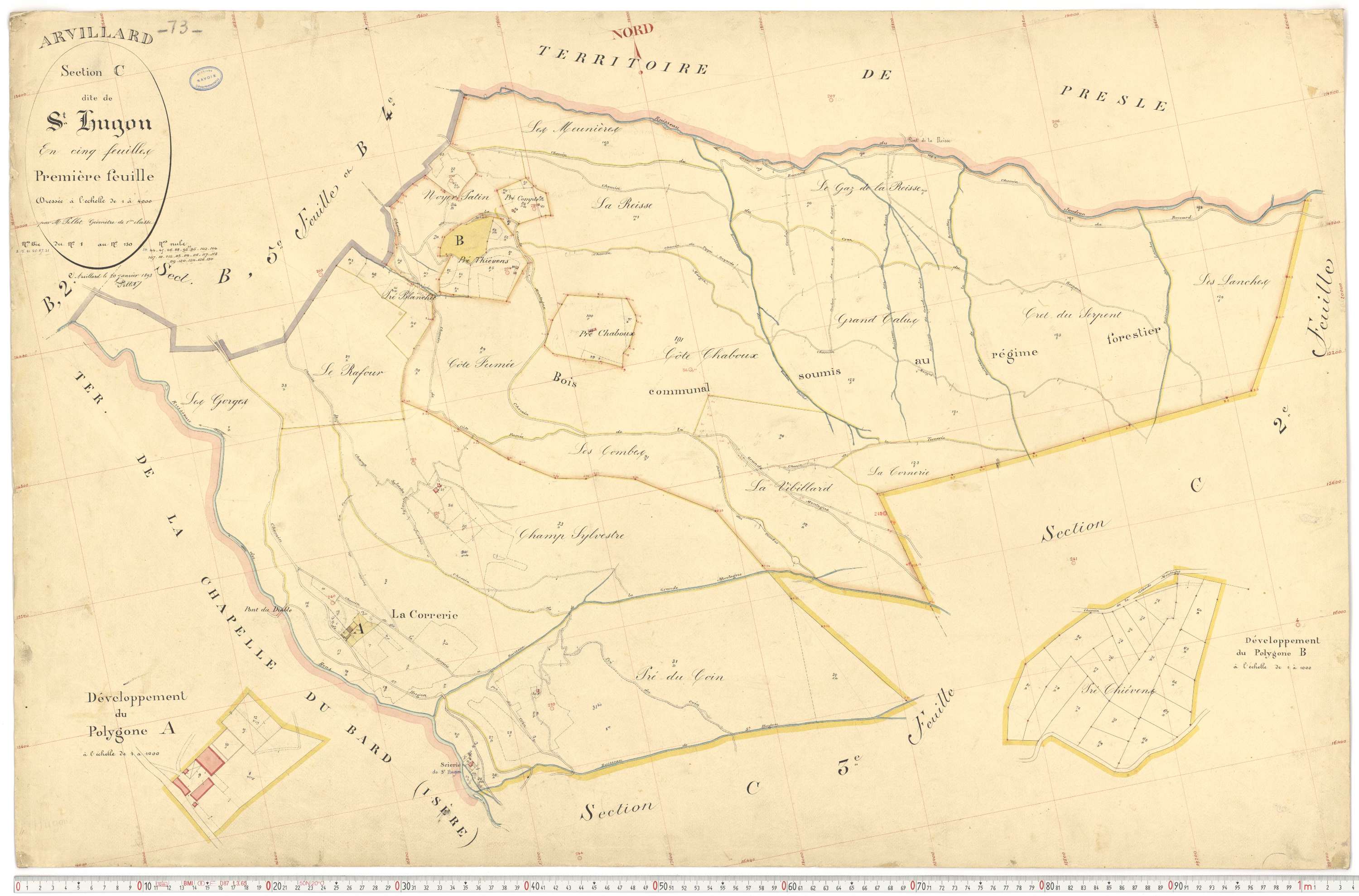 Arvillard - Plans cadastraux du premier cadastre français.