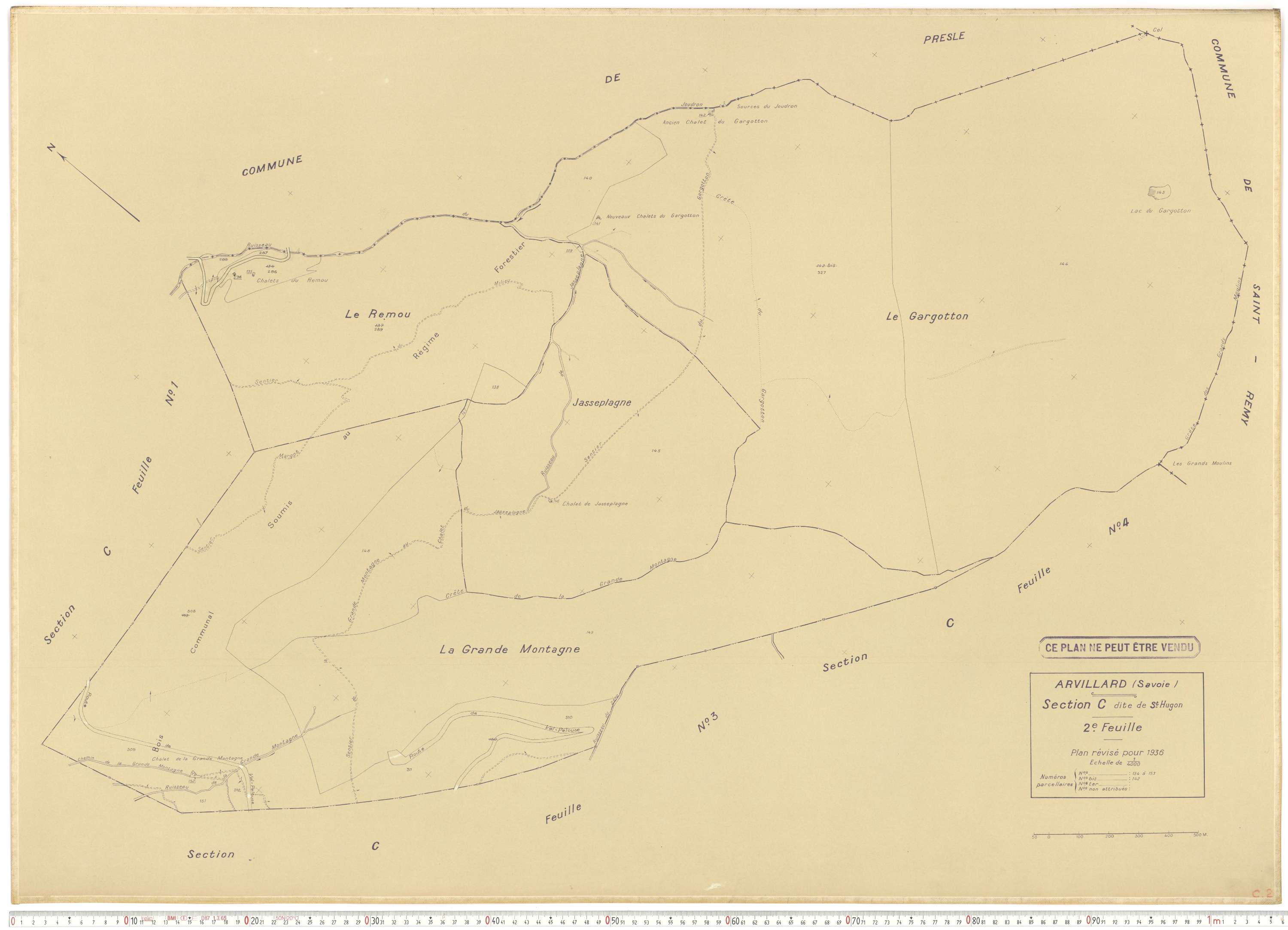 Arvillard - Plans cadastraux du cadastre rénové en 1936 et mis à jour en 1988.