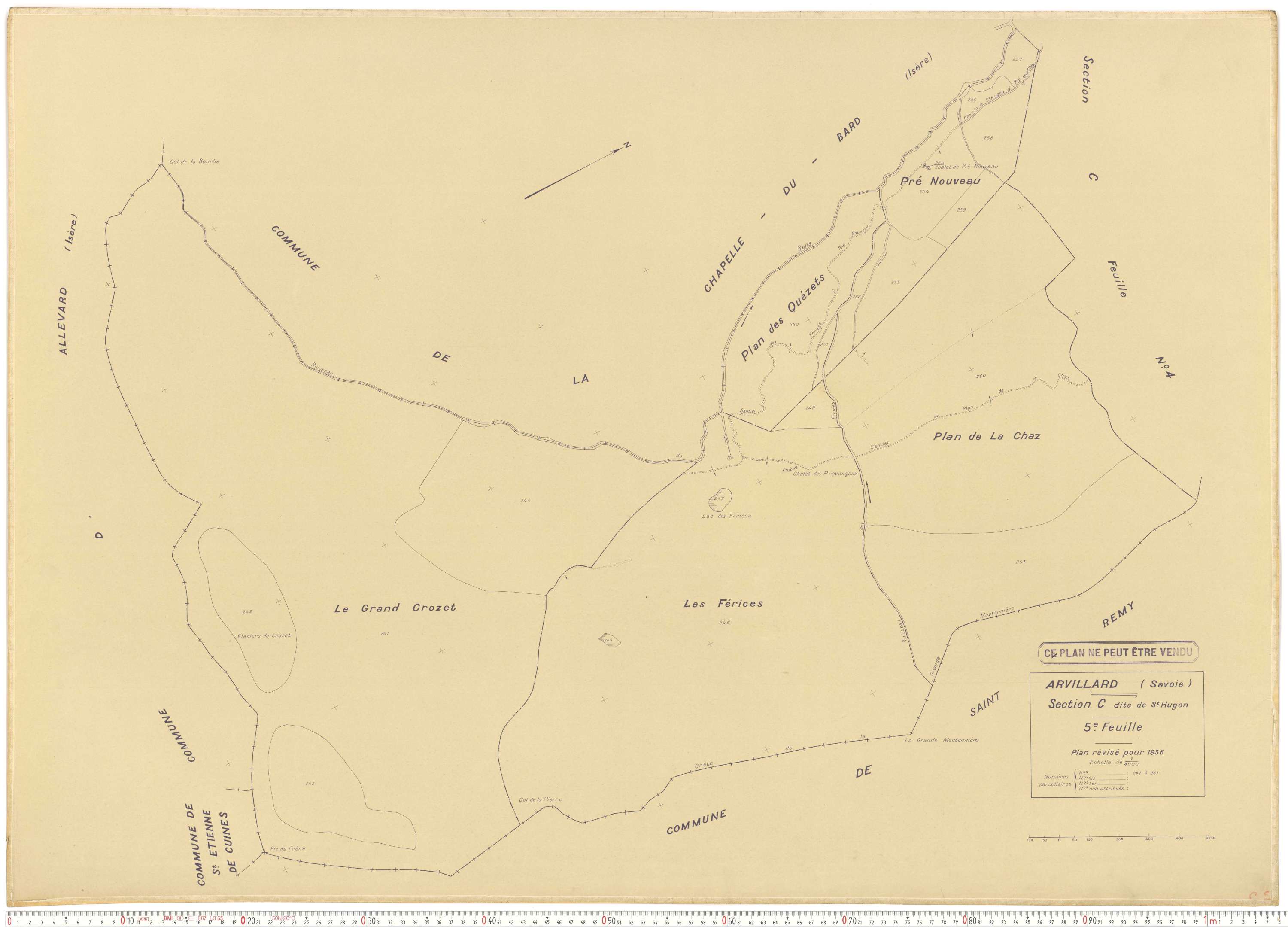Arvillard - Plans cadastraux du cadastre rénové en 1936 et mis à jour en 1988.