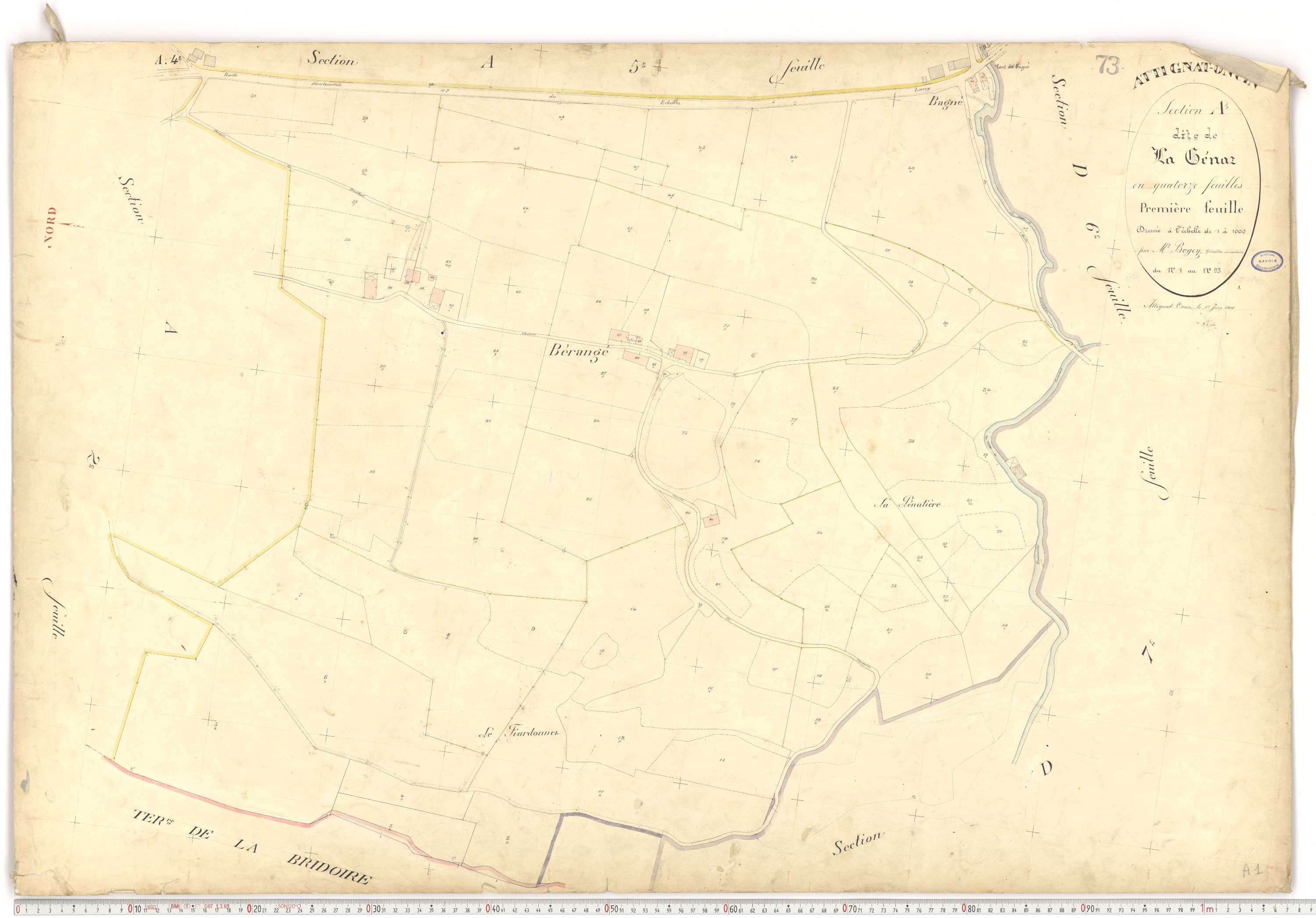 Attignat-Oncin - Plans cadastraux du premier cadastre français.