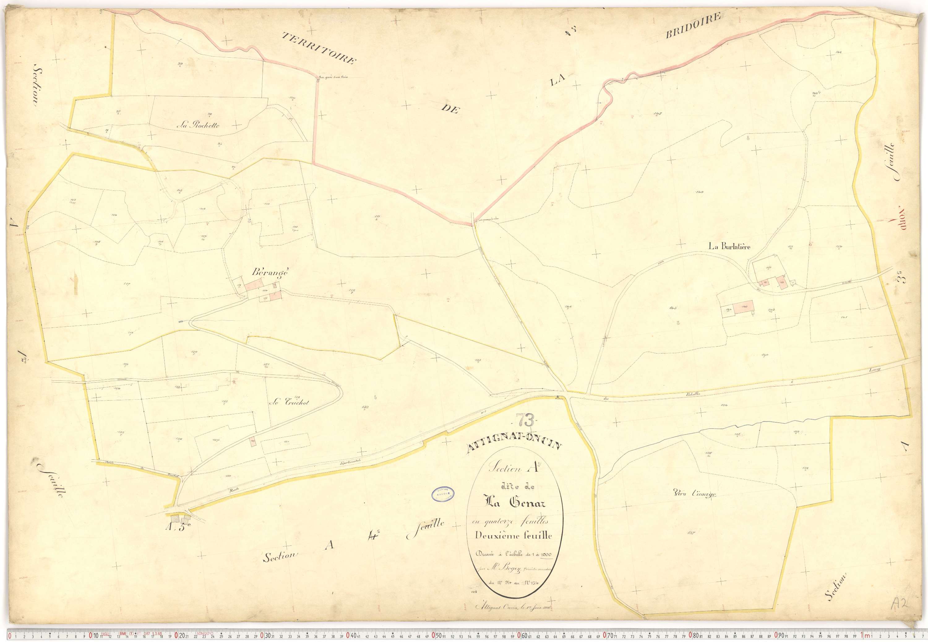 Attignat-Oncin - Plans cadastraux du premier cadastre français.