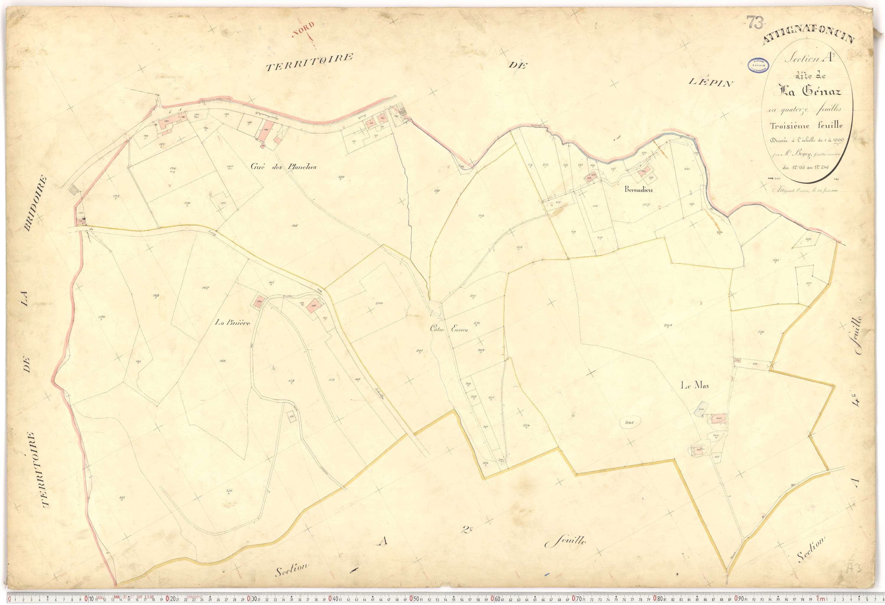 Attignat-Oncin - Plans cadastraux du premier cadastre français.