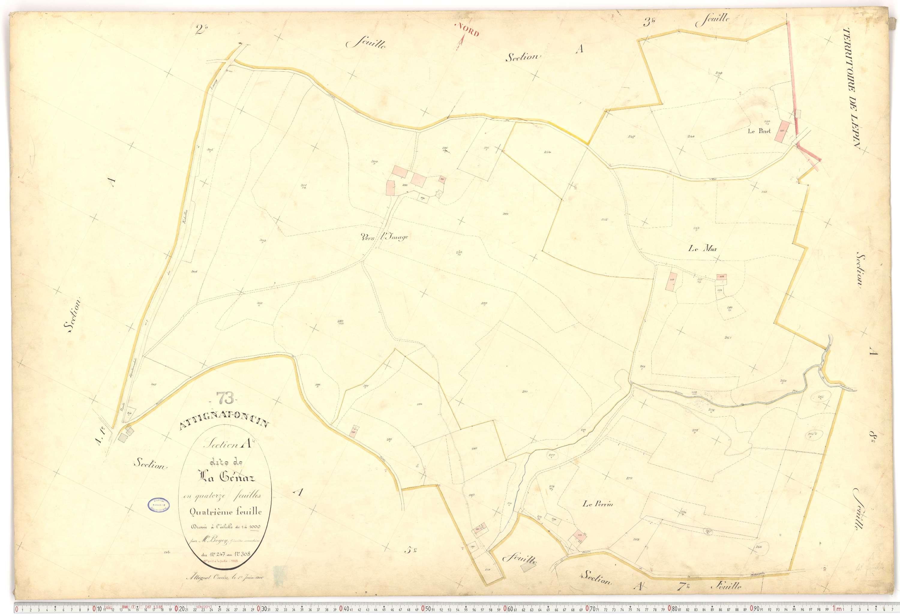Attignat-Oncin - Plans cadastraux du premier cadastre français.