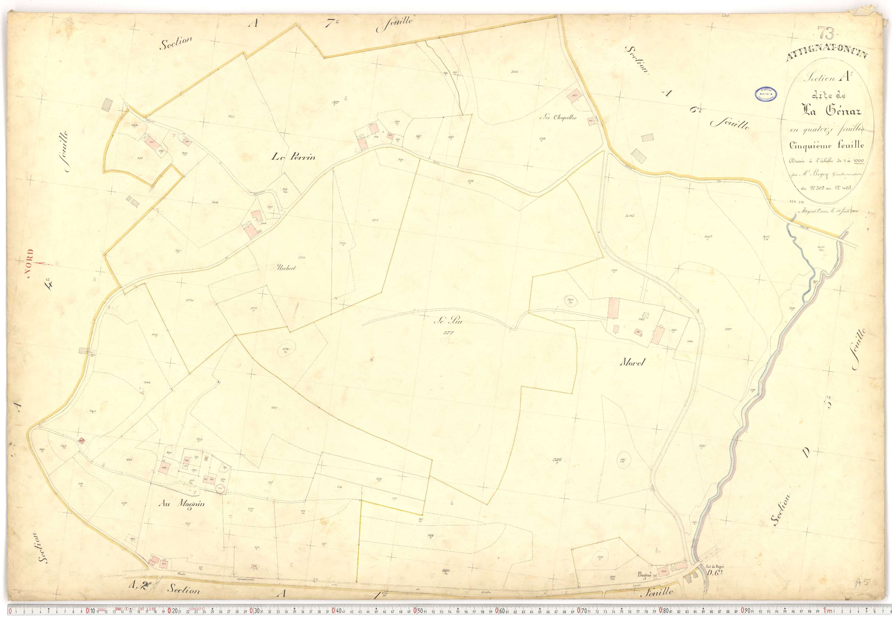 Attignat-Oncin - Plans cadastraux du premier cadastre français.