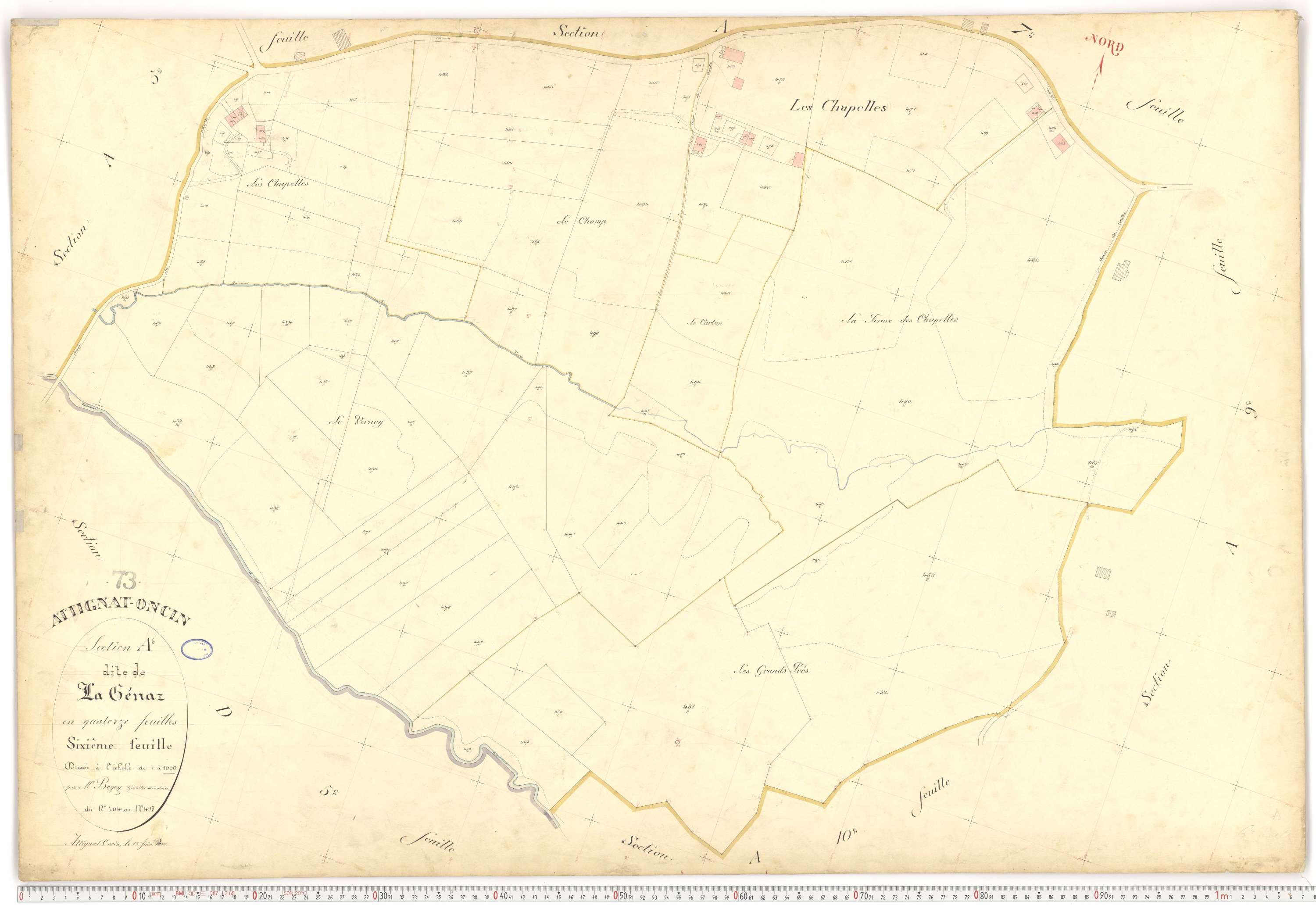Attignat-Oncin - Plans cadastraux du premier cadastre français.
