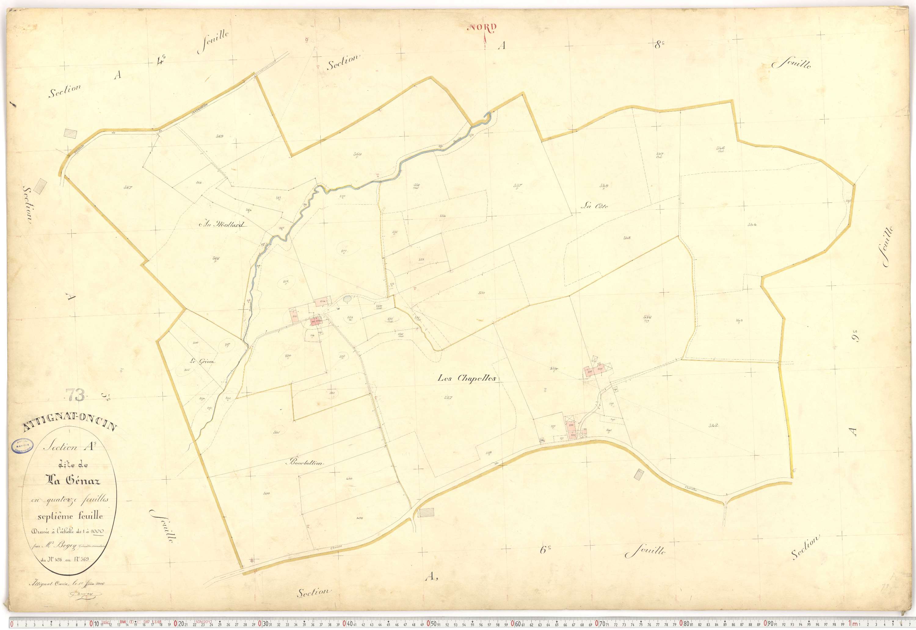Attignat-Oncin - Plans cadastraux du premier cadastre français.