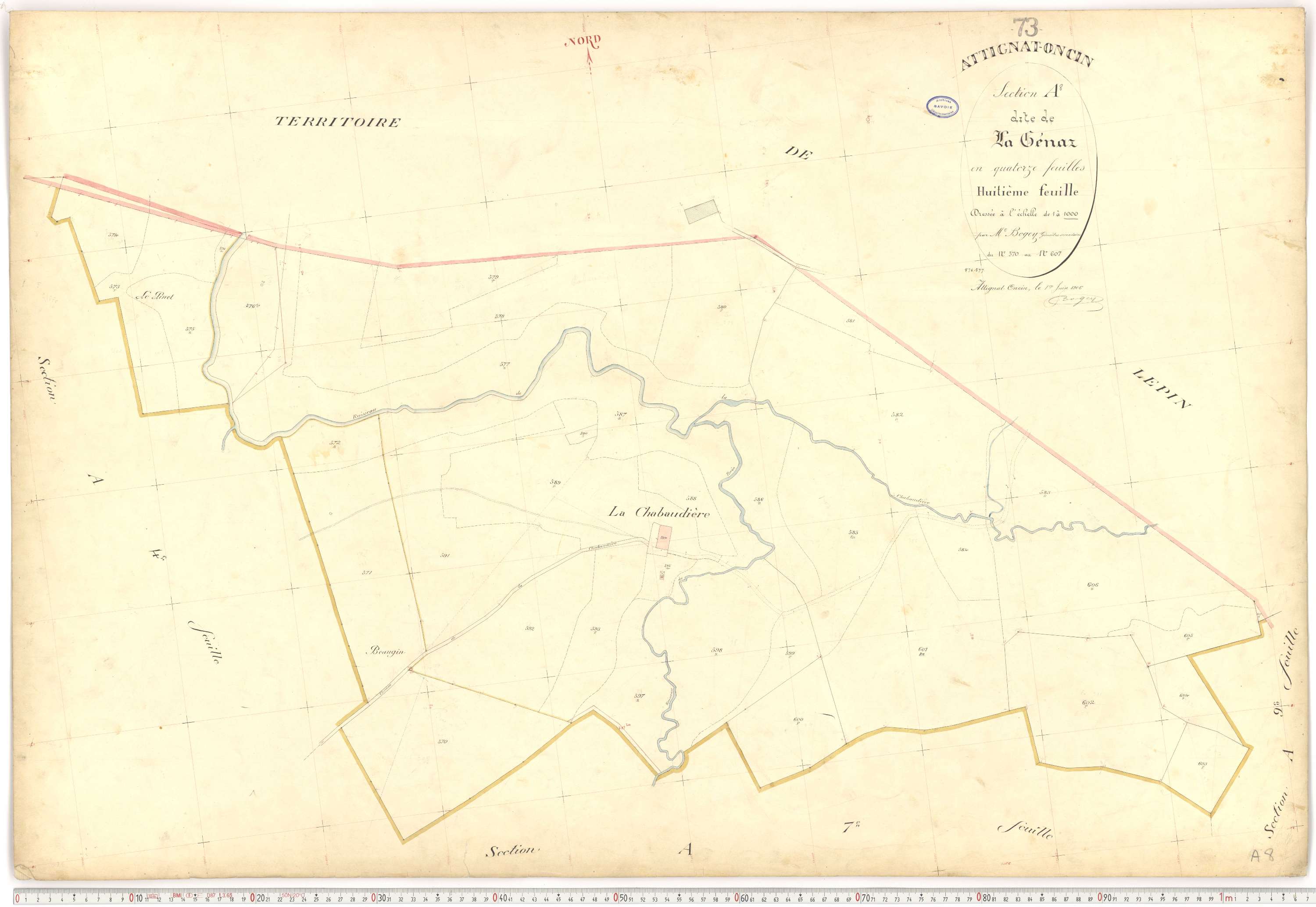 Attignat-Oncin - Plans cadastraux du premier cadastre français.